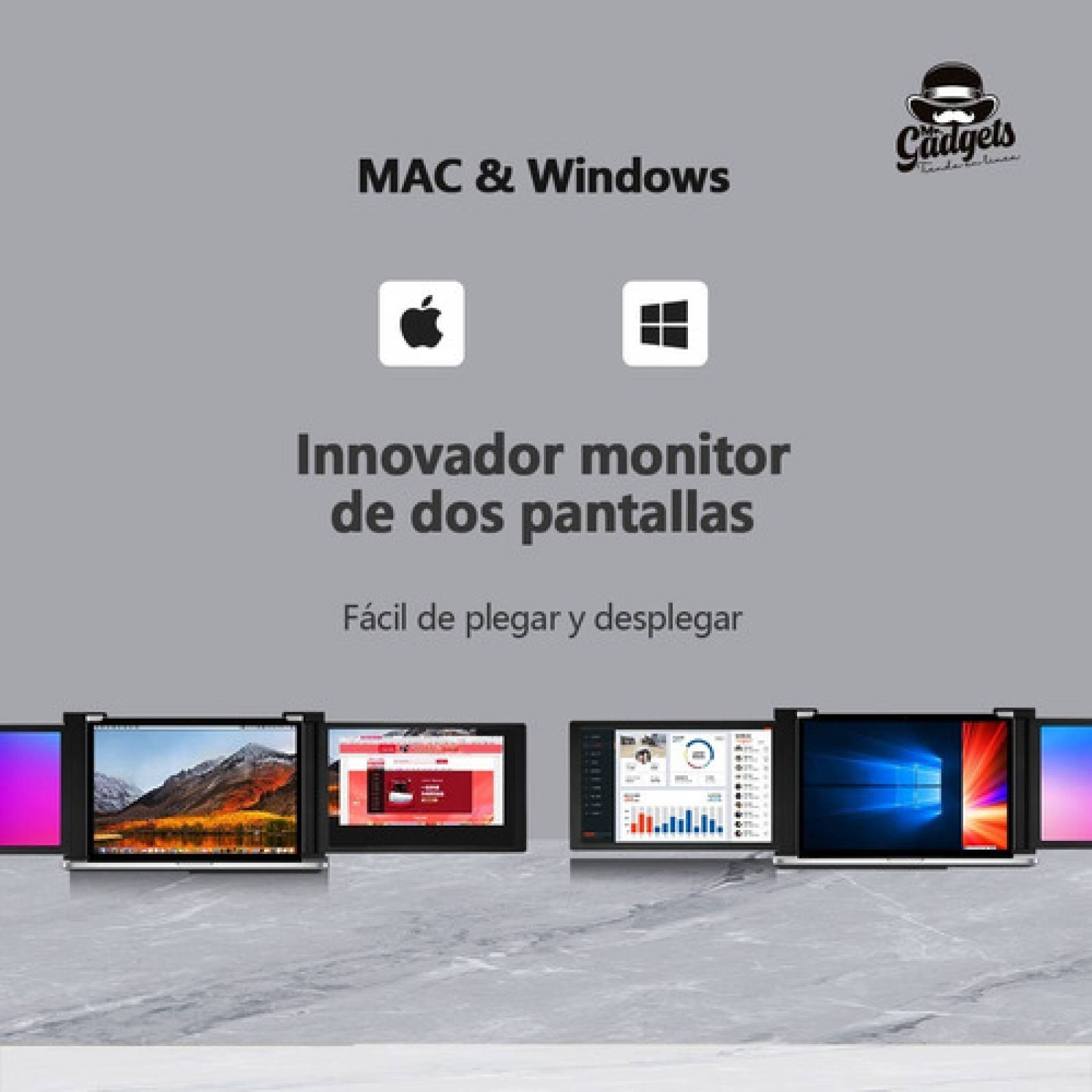2 Pantallas Para Laptop Portátil Doble Monitor 11,9'' 1080 .
