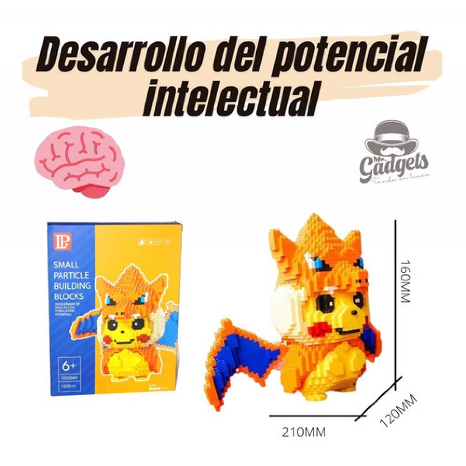 Rompecabezas 3d Pikachu Charizard Mini Bloques Armables.