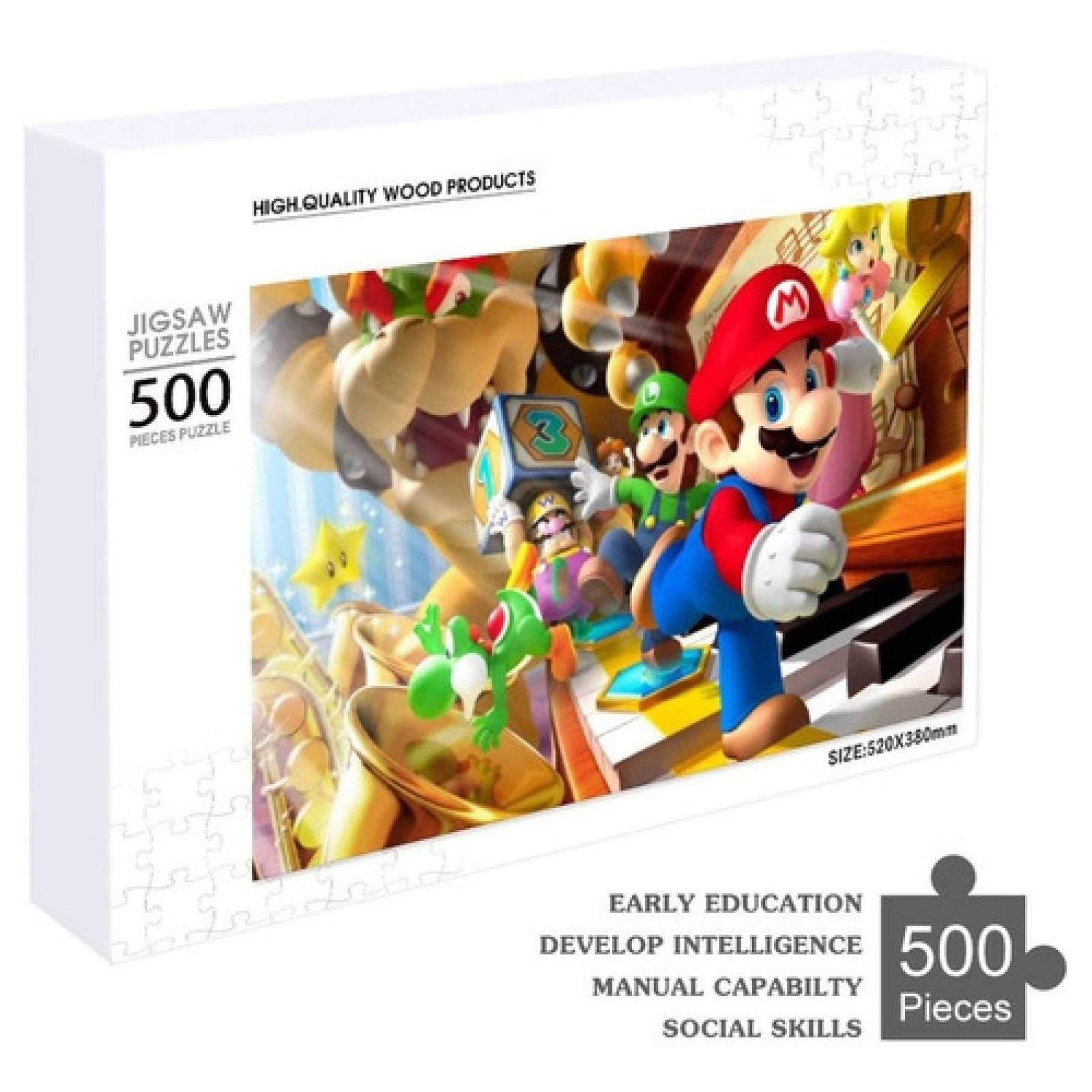 Rompecabezas Super Mario y Donkey Kong, Rompecabezas, Mini Blocks Armables 500 pzs, Figura de Mario, Juguetes de Mario para Niños, Juguete de Construcción, Juguetes Didácticos..