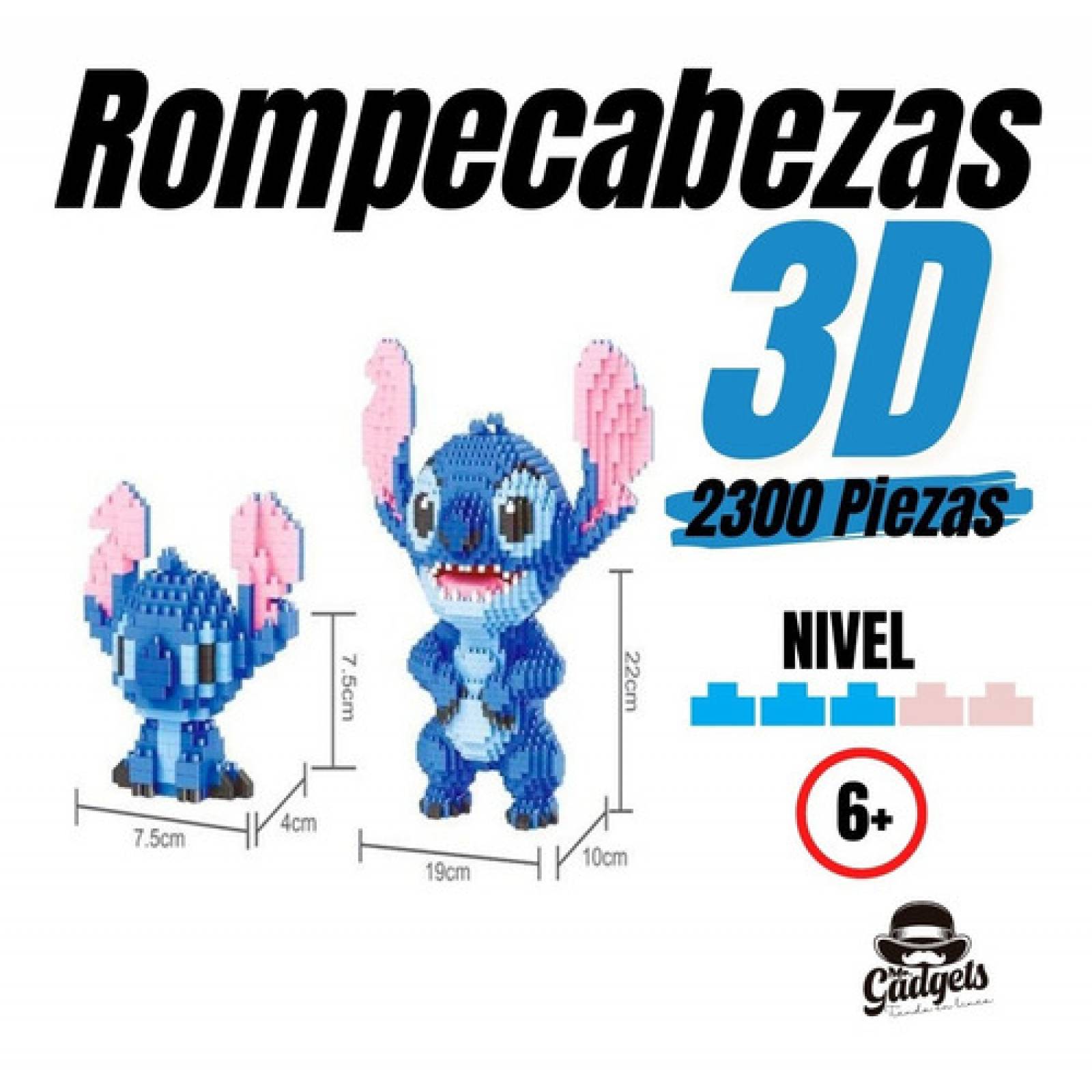  Figura de Bloques Armables Stitch Enojado con 3003 Piezas, Set de Super Mini Blocks de Construcción, Figura Coleccionable Stitch, Gran Juguete, Rompecabezas 3D Decoración, Regalo Ideal.