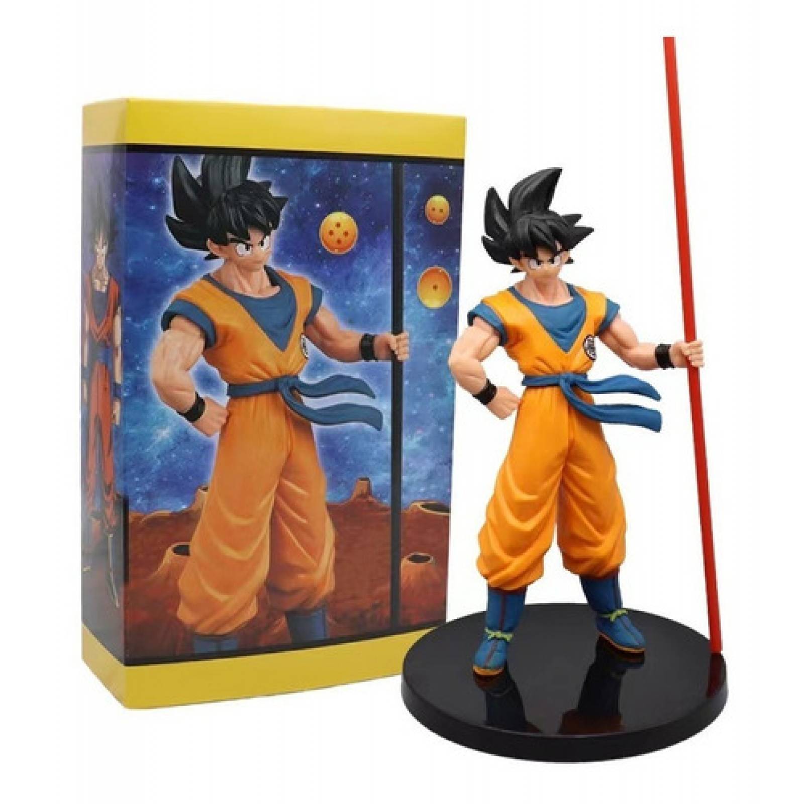 Figura de Acción DBZ Goku con Báculo Sagrado 21 cm, Decoración, Muñecos Coleccionables, Juguetes para Niños, Serie Dragon, Figuras de Acción Goku Báculo Mágico, Ideal para Regalo
