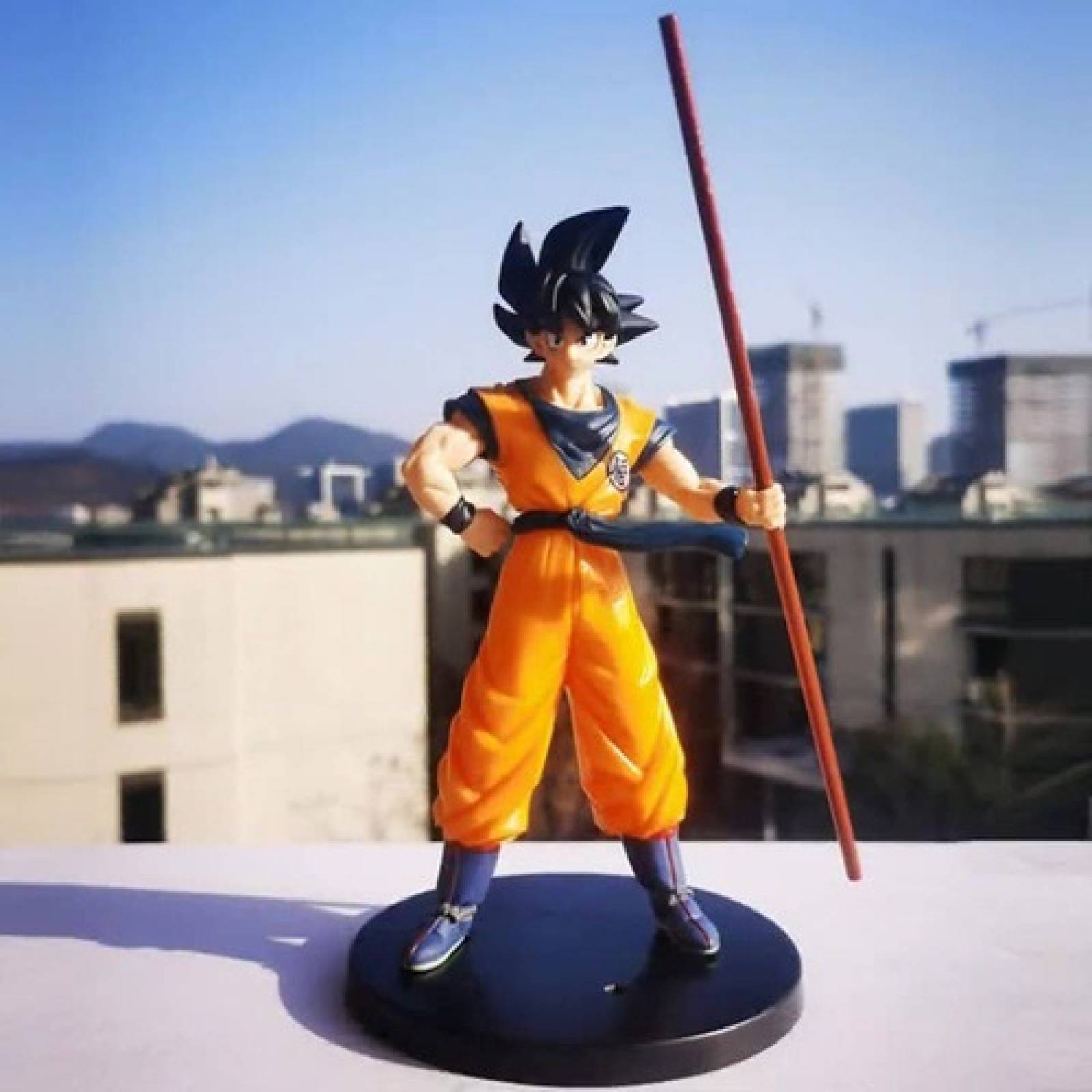 Figura de Acción DBZ Goku con Báculo Sagrado 21 cm, Decoración, Muñecos Coleccionables, Juguetes para Niños, Serie Dragon, Figuras de Acción Goku Báculo Mágico, Ideal para Regalo