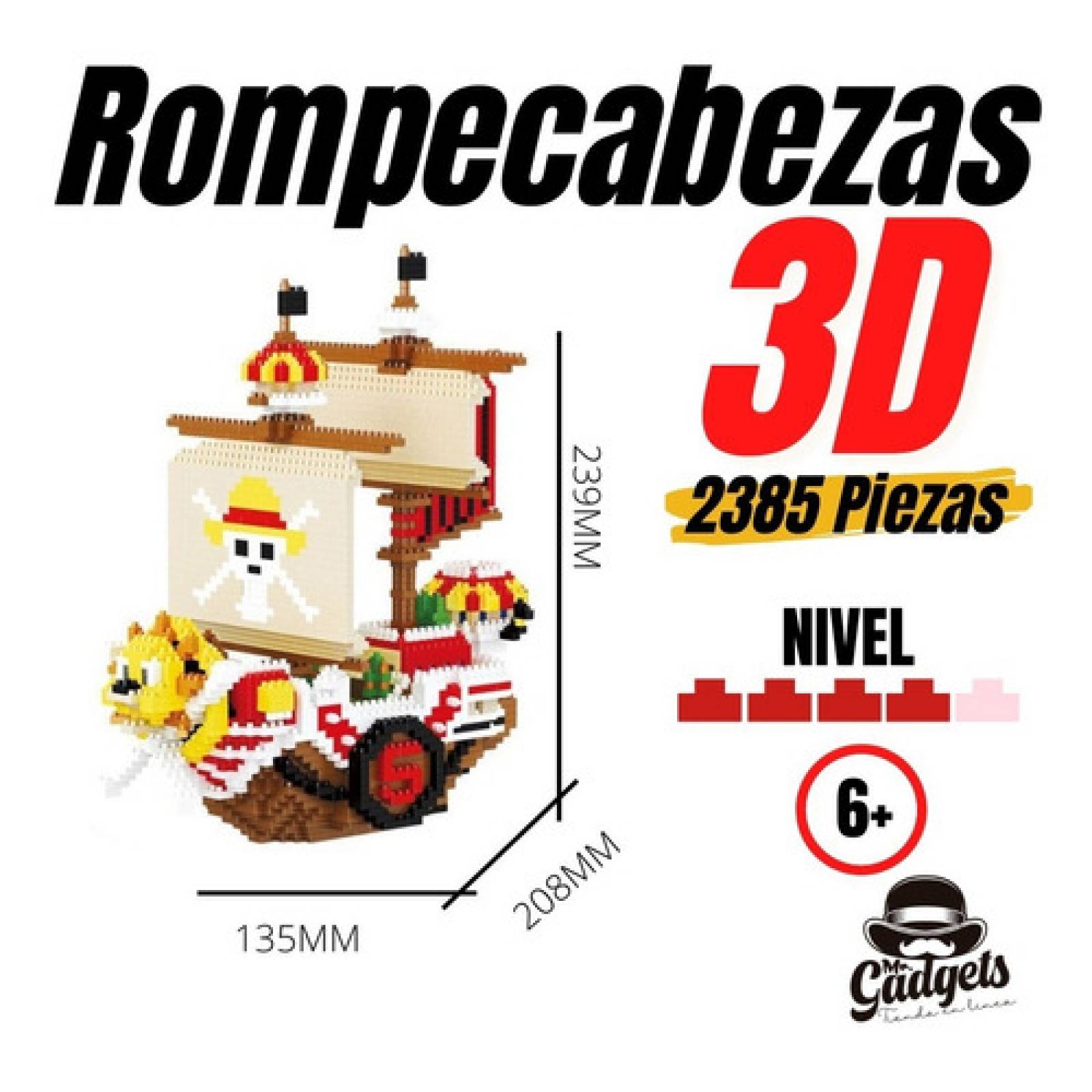 Rompecabezas 3d Bloques Armables Luffy One Piece Mini Blocks