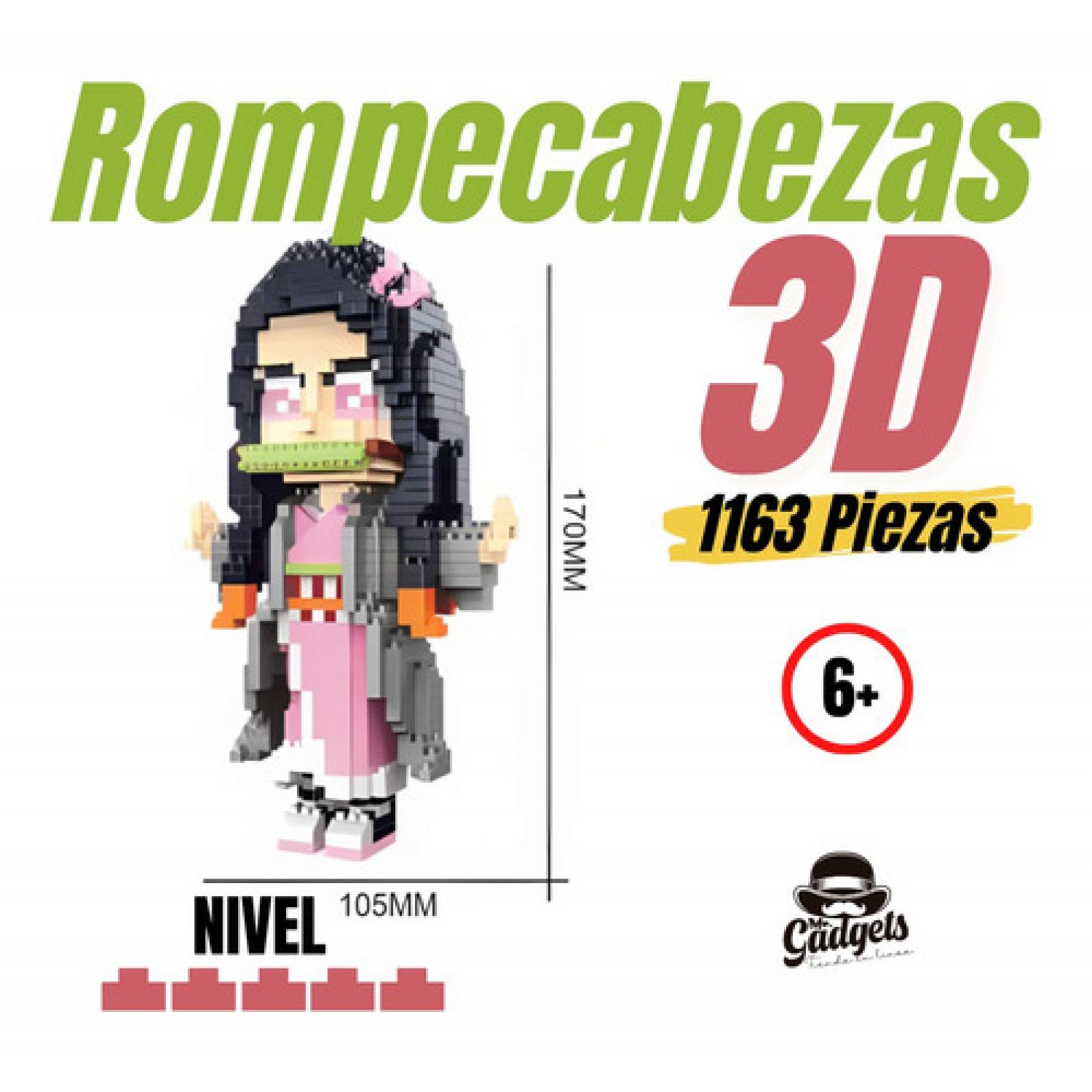 Figura Demon Slayer Kimetsu No Yaiba Figura De Bloques Armables 3d Cosplay  Mini Building para niños