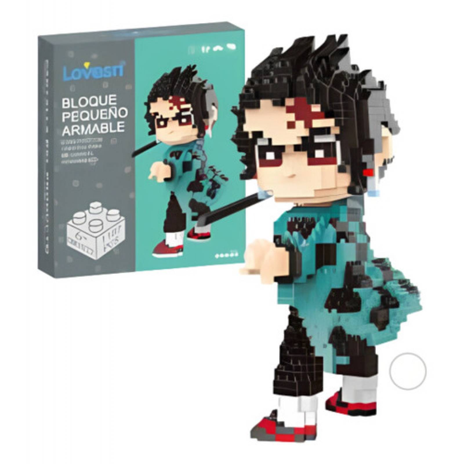 Figura Demon Slayer Kimetsu No Yaiba Figura De Bloques Armables 3d Cosplay  Mini Building para niños