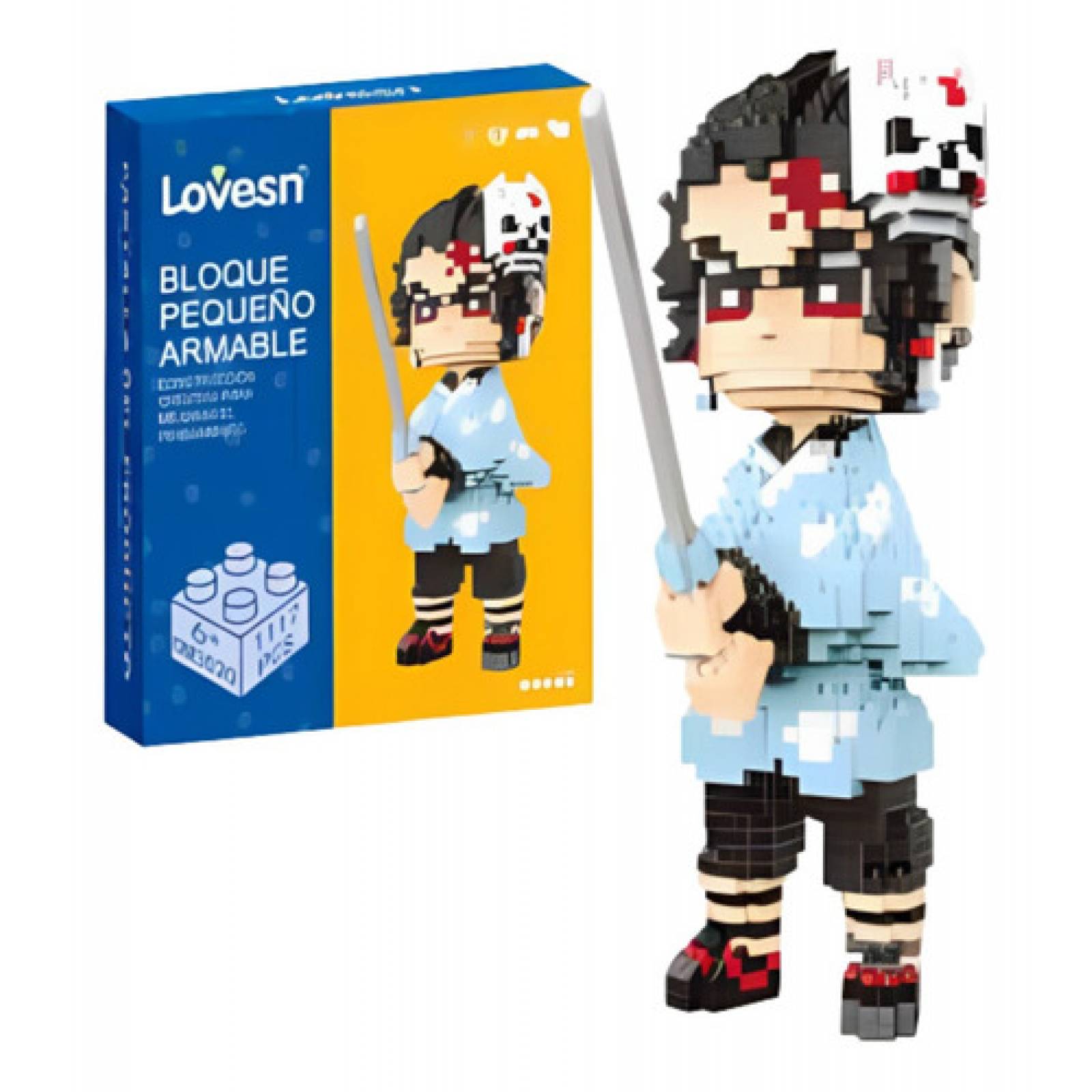 Figura Demon Slayer Kimetsu No Yaiba Figura De Bloques Armables 3d Cosplay  Mini Building para niños