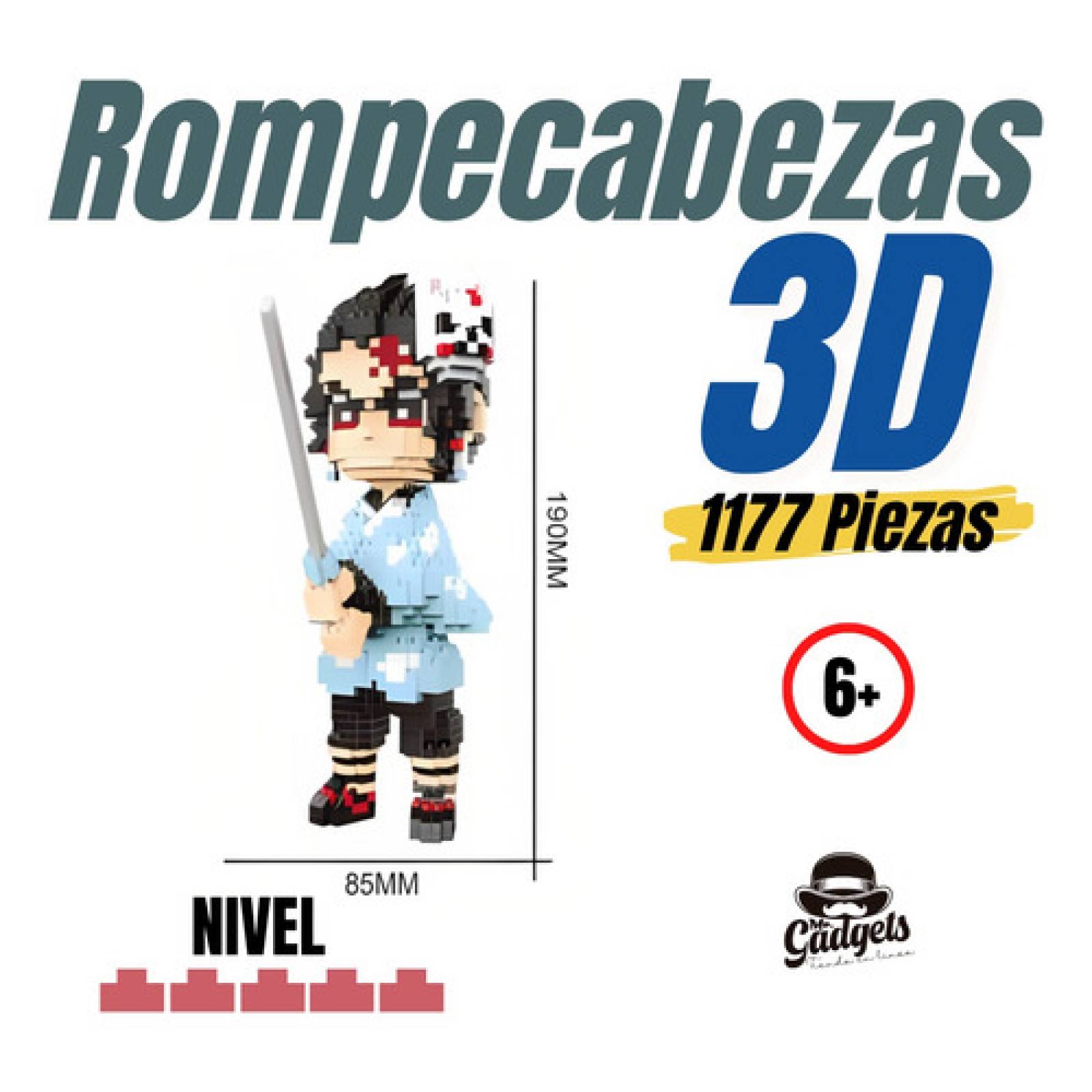 Figura Demon Slayer Kimetsu No Yaiba Figura De Bloques Armables 3d Cosplay  Mini Building para niños