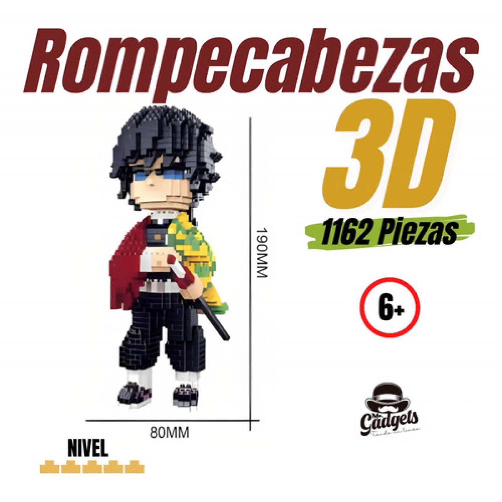 Figura Demon Slayer Kimetsu No Yaiba Figura De Bloques Armables 3d Cosplay  Mini Building para niños