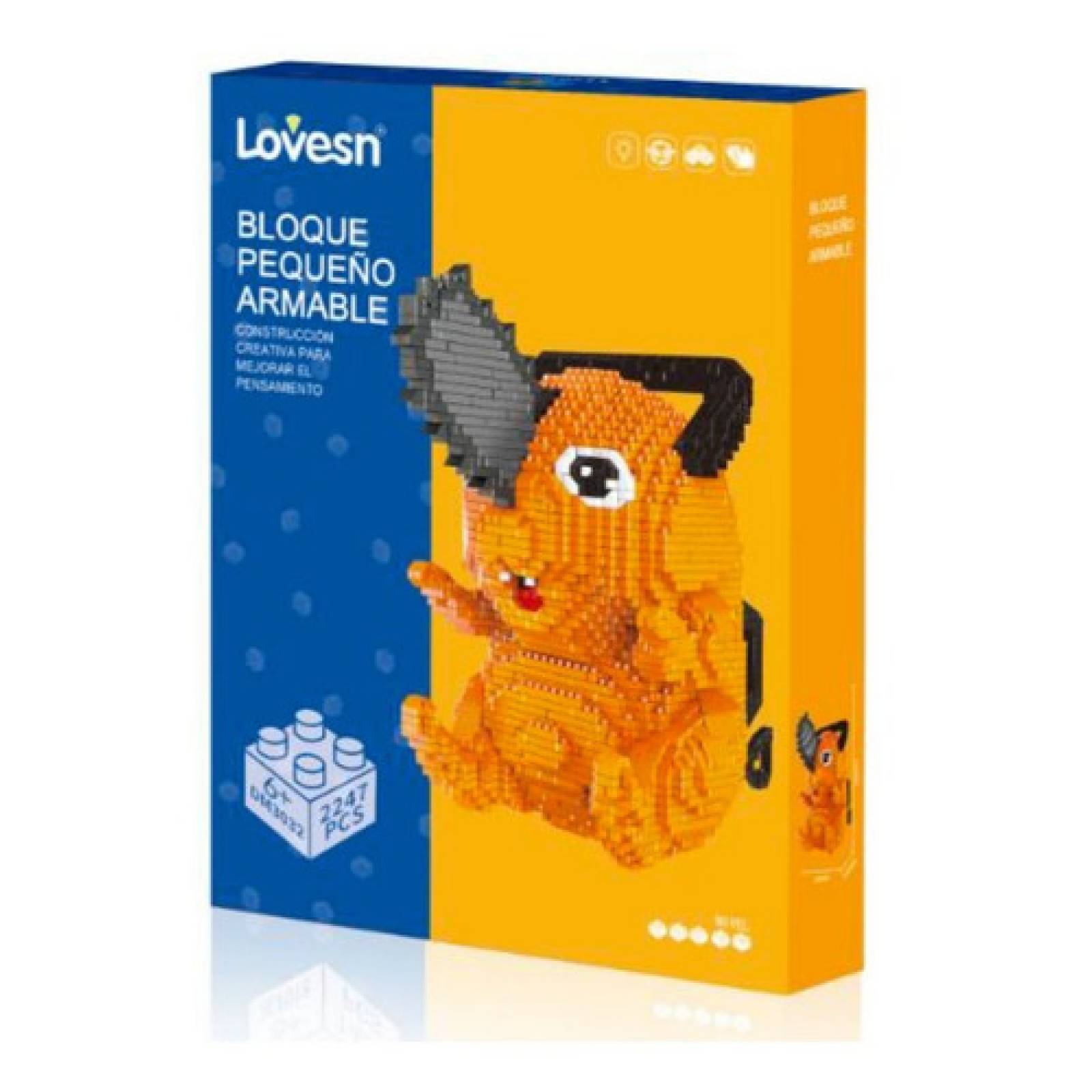 Bloques Armables de Pochita Chainsaw Man, Bloques de Construcción de Motosierra, Figura Coleccionable Pochita Bloques de Construcción 3D, Rompecabezas de Pochita, Regalo Perfecto