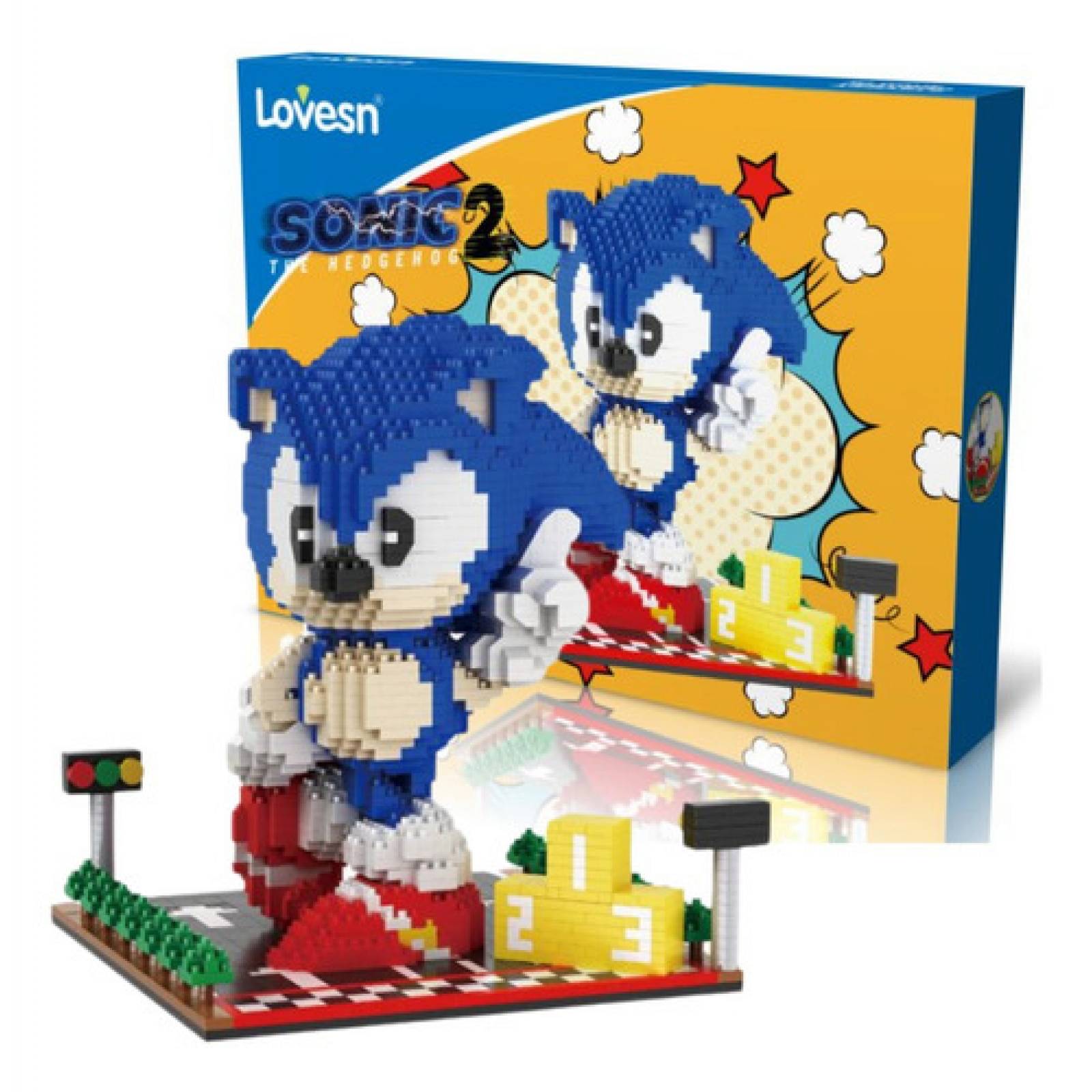 Figura Armable de Sonic The Hedgehog, Mini Bloques Armables, Super Set Armable 3D con 2269 Piezas, Juguete de Construcción para Niños, Figuras Coleccionables, Ideal para Regalo.