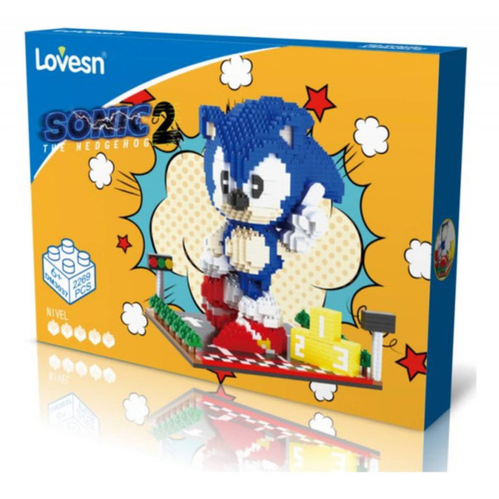 Figura Armable de Sonic The Hedgehog, Mini Bloques Armables, Super Set Armable 3D con 2269 Piezas, Juguete de Construcción para Niños, Figuras Coleccionables, Ideal para Regalo.