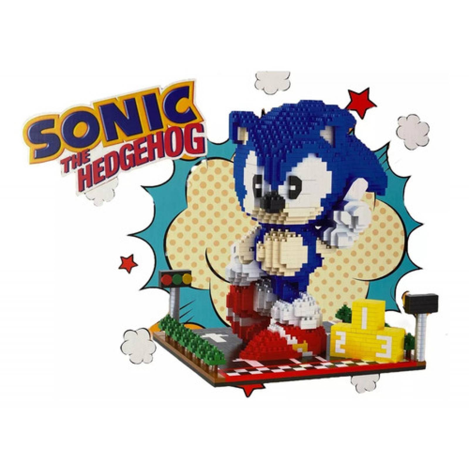Figura Armable de Sonic The Hedgehog, Mini Bloques Armables, Super Set Armable 3D con 2269 Piezas, Juguete de Construcción para Niños, Figuras Coleccionables, Ideal para Regalo.