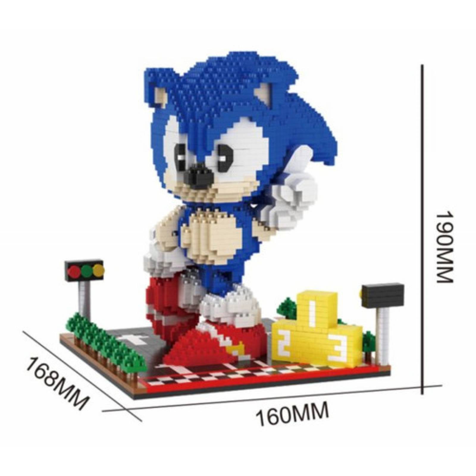Figura Armable de Sonic The Hedgehog, Mini Bloques Armables, Super Set Armable 3D con 2269 Piezas, Juguete de Construcción para Niños, Figuras Coleccionables, Ideal para Regalo.