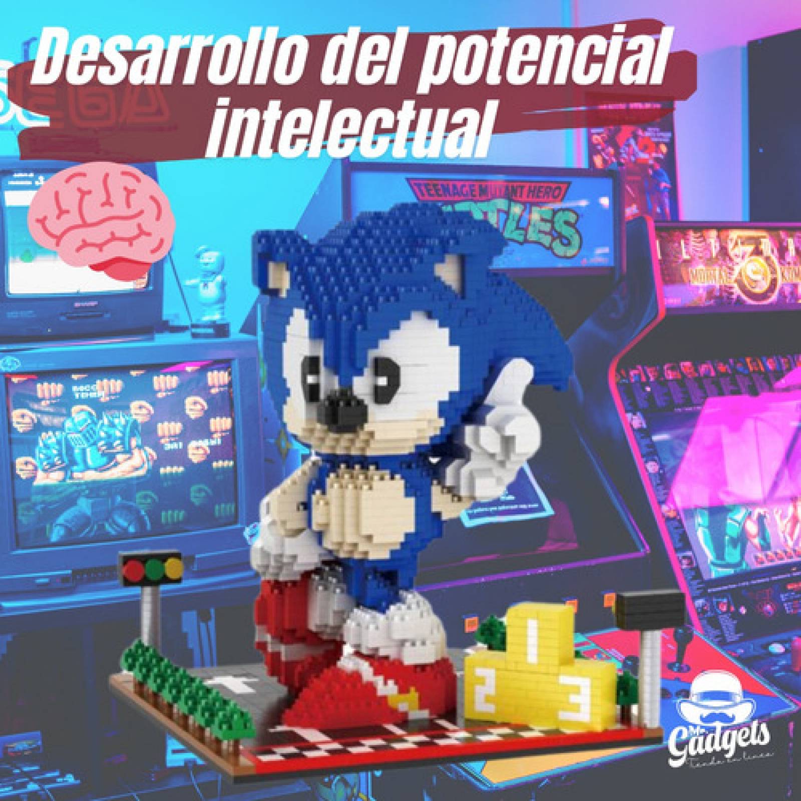 Figura Armable de Sonic The Hedgehog, Mini Bloques Armables, Super Set Armable 3D con 2269 Piezas, Juguete de Construcción para Niños, Figuras Coleccionables, Ideal para Regalo.