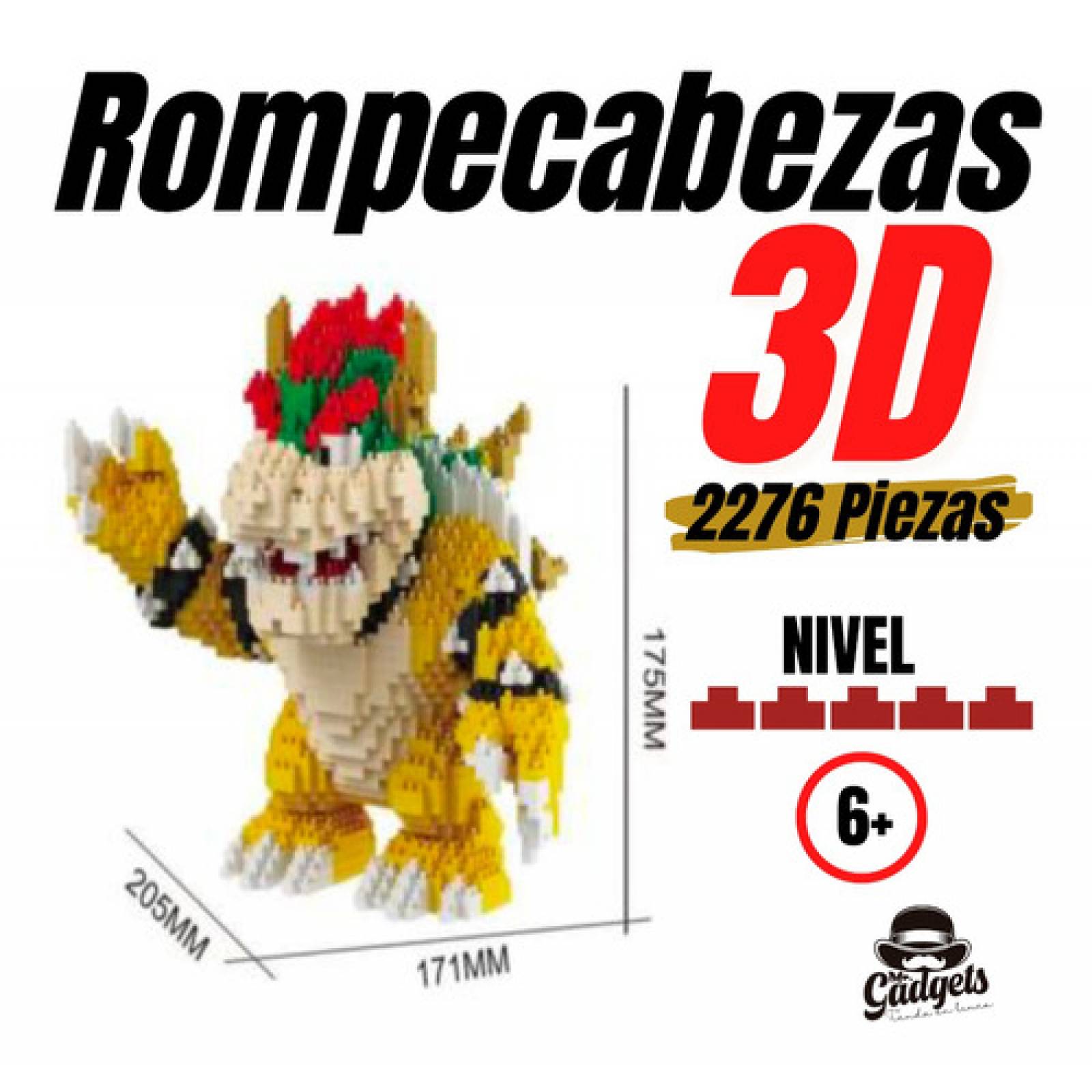 Ult Juguete de construccion Bowser de Mario Bros para niños Adultos Kit de construcción de Bowser Mario Bros Bloques de Construcción de Colección 3D