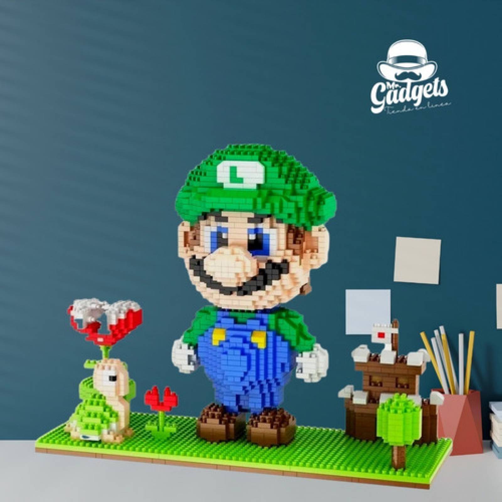 Set De Construcción 3d Luigi Deorama Mario Mini Block Regalo