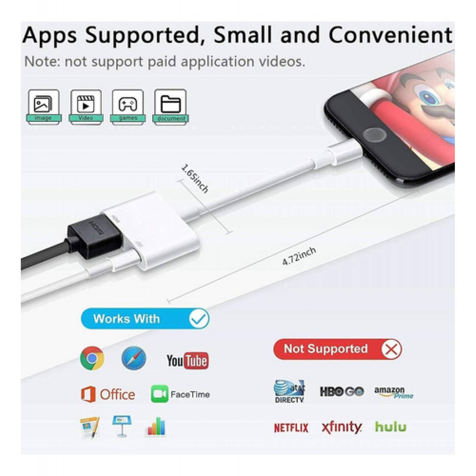 Adaptador Hdmi Otg Lightning A Av Digital Para iPhone / iPad