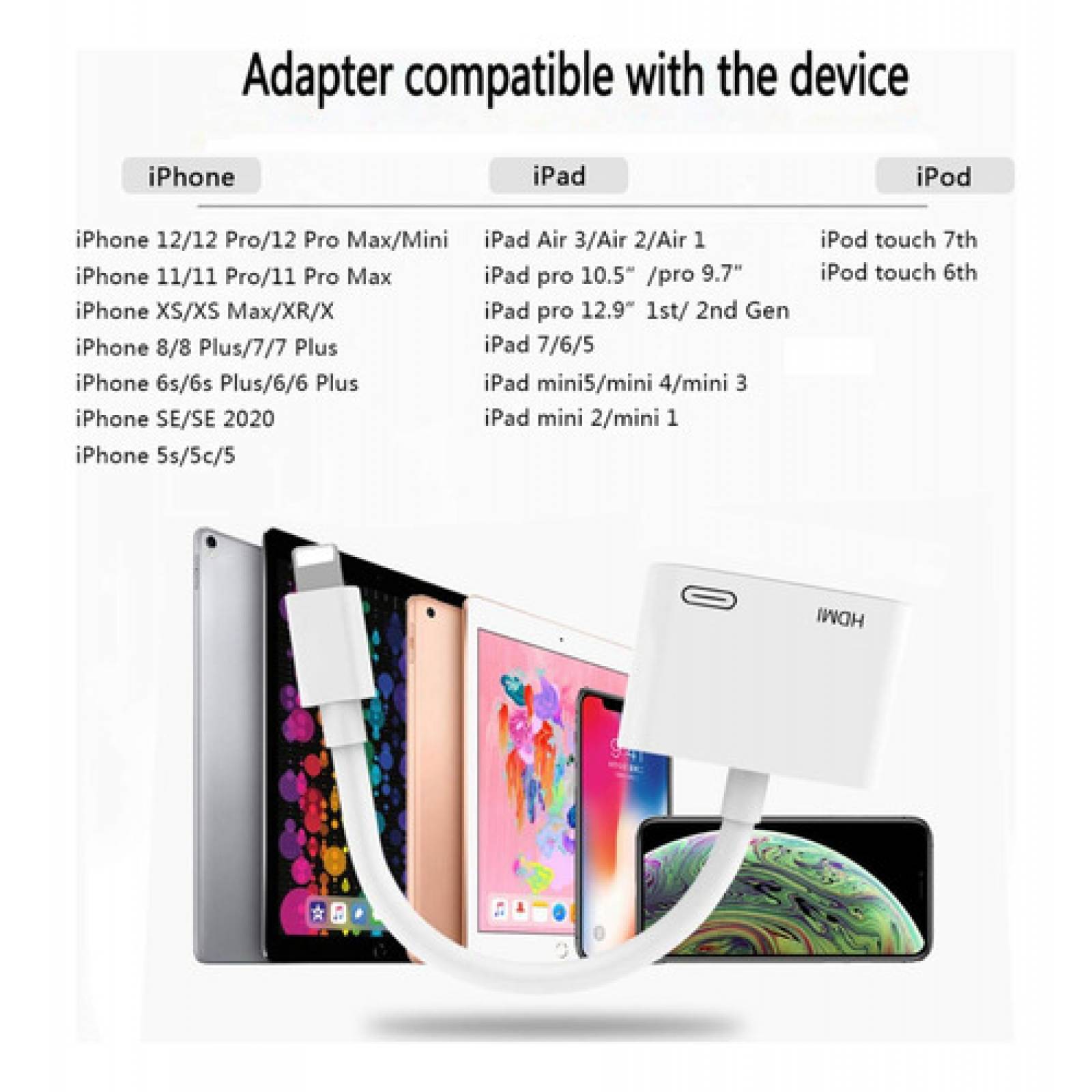 Adaptador Hdmi Otg Lightning A Av Digital Para iPhone / iPad