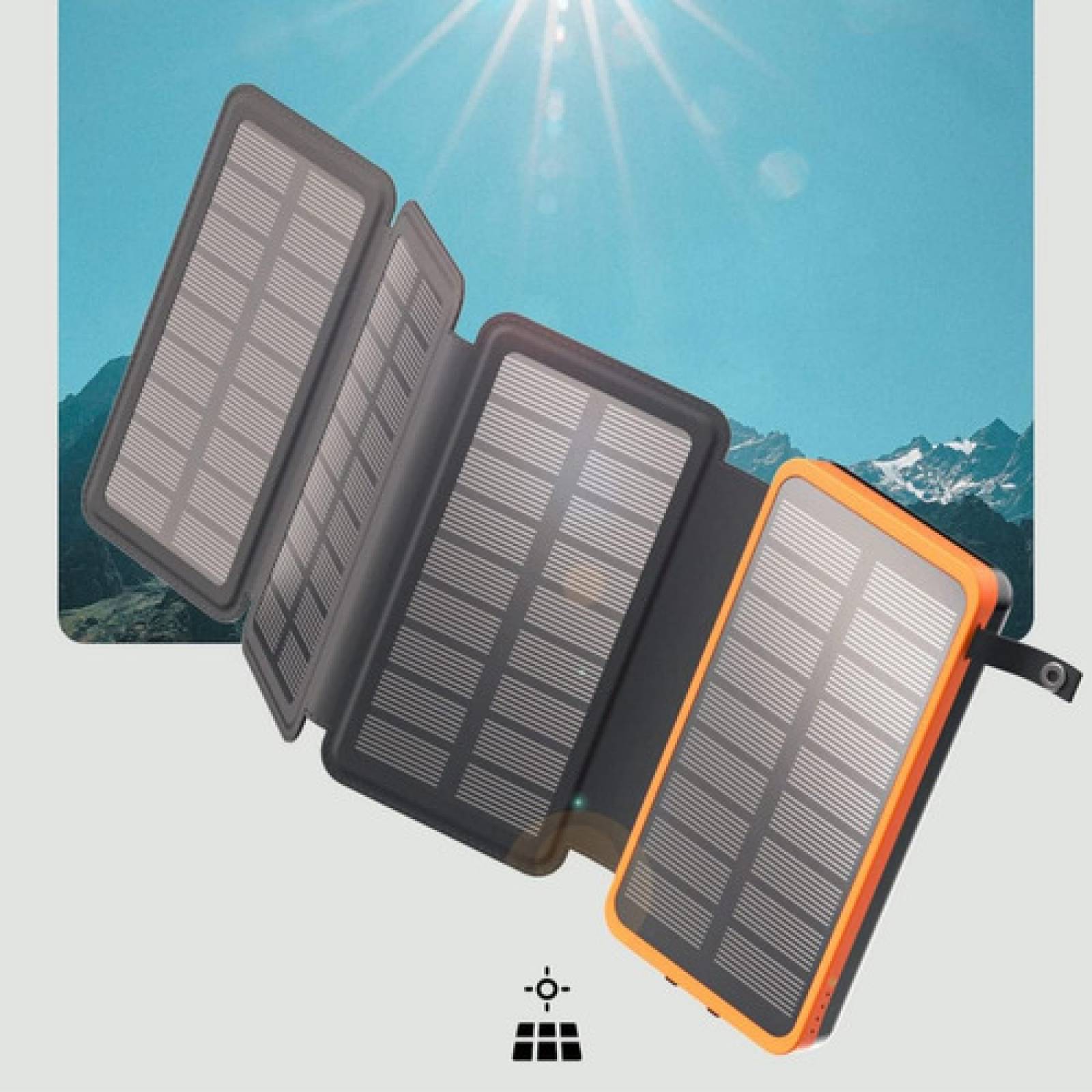 Powerbank Solar Bateria Portatil 20,000mah 4 Páneles Solares