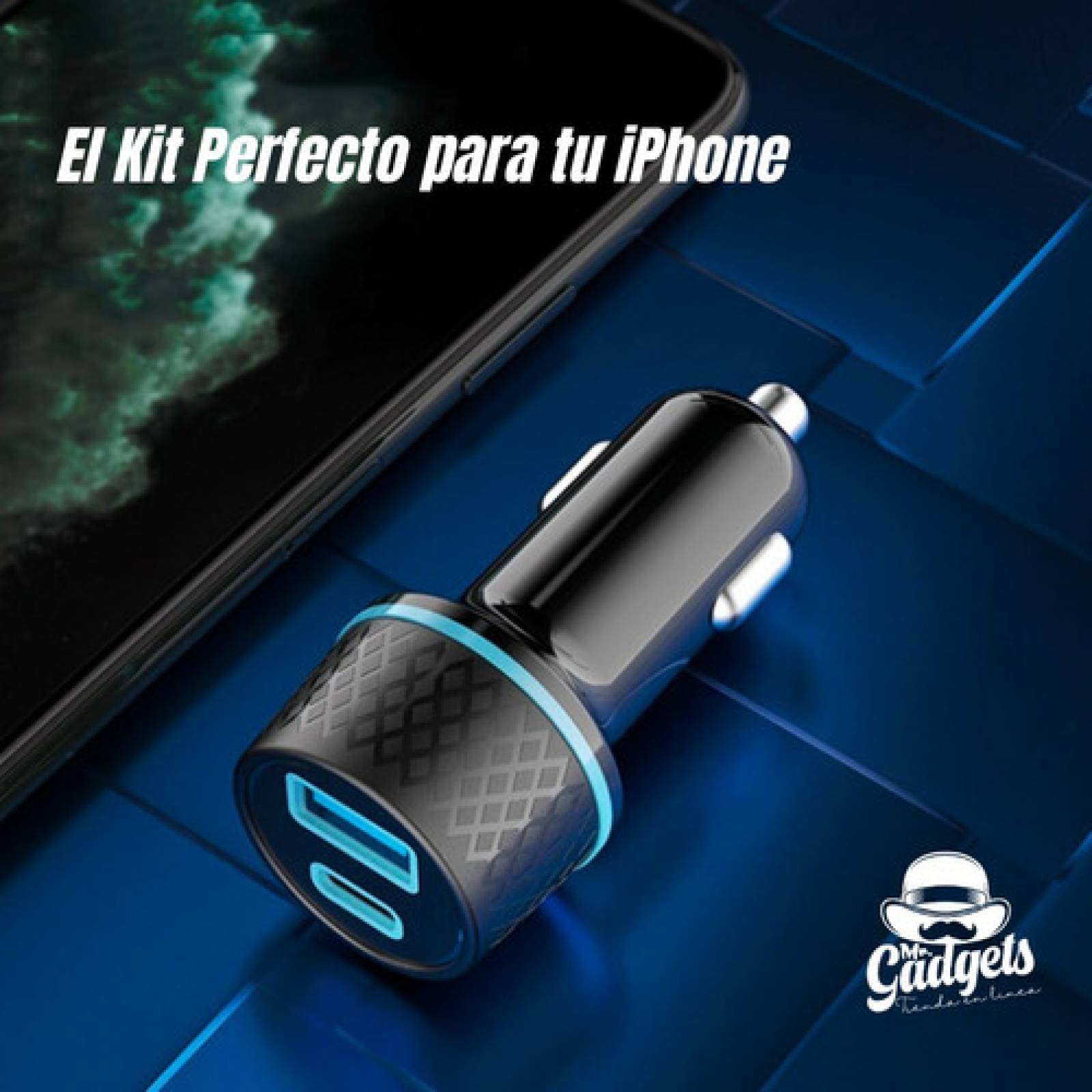 MR. GADGETS Soporte Cargador para Auto, Cargador Inalambrico Qi, Base Porta Celular para iPhone, Magnético, Carga Rápida 15W, Rotación Ajustable 360 Grados (Blanco)