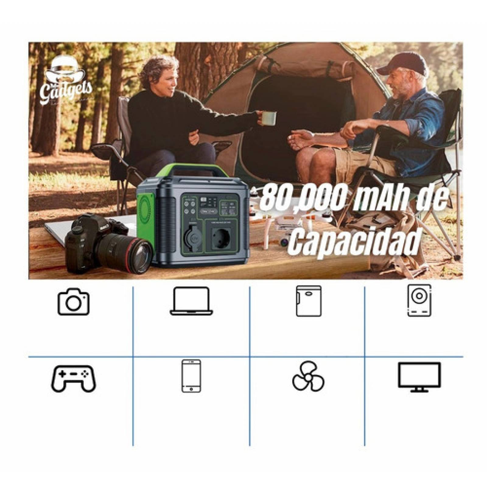 Power Bank Estación De Carga Portátil 80,0000 Mah 300w Ac Dc