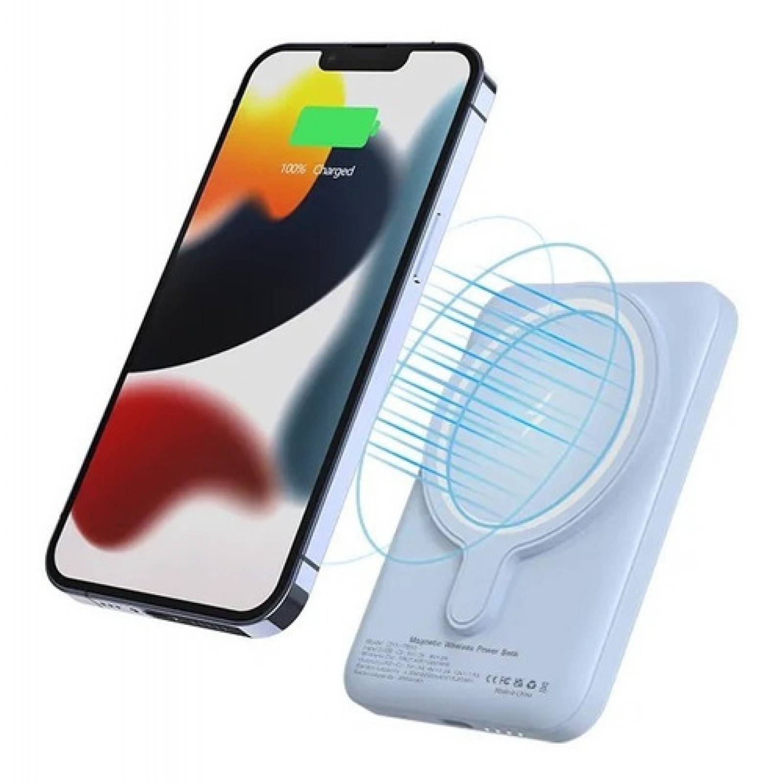 Power Bank Carga Rápida Inalambrica 15w 10000 mAh, Batería Magnetica, Cargador portátil inalámbrico magnético USB-C batería Externa Banco de energia 