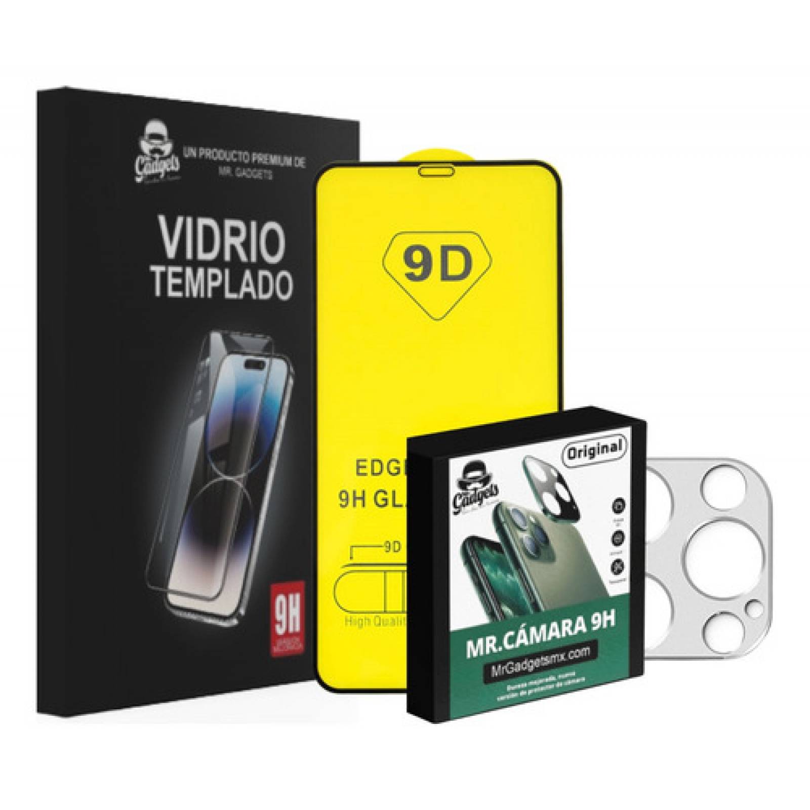 Vidrio Cristal Templado 9d + Mica Cámara Premium Para iPhone