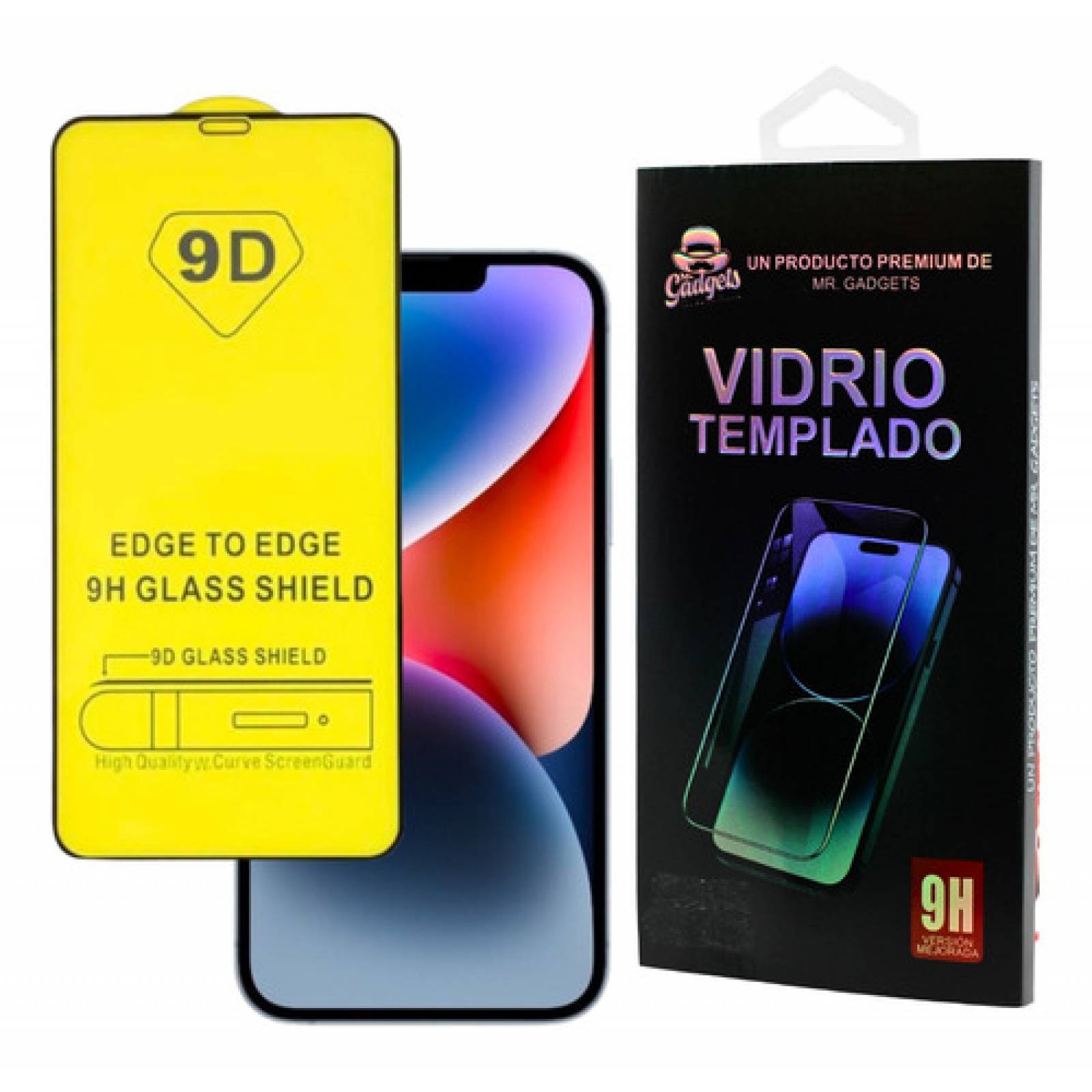 Mica Cristal Vidrio Templado 9d Premium Completa Para iPhone