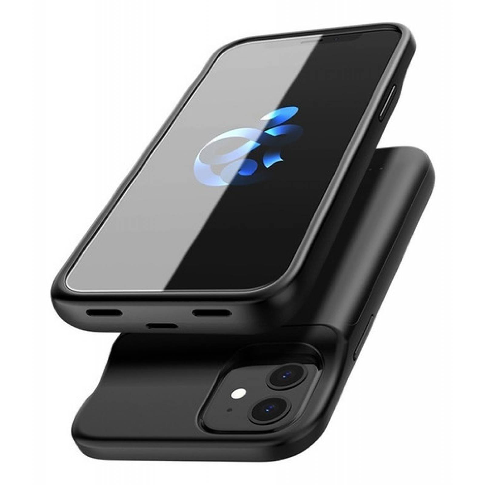 Funda de Batería para iPhone de 5000 mAh Funda Power Bank Recargable, Batería Extendida Externa Portátil, Case Cargador Máxima Protección, Color Negro