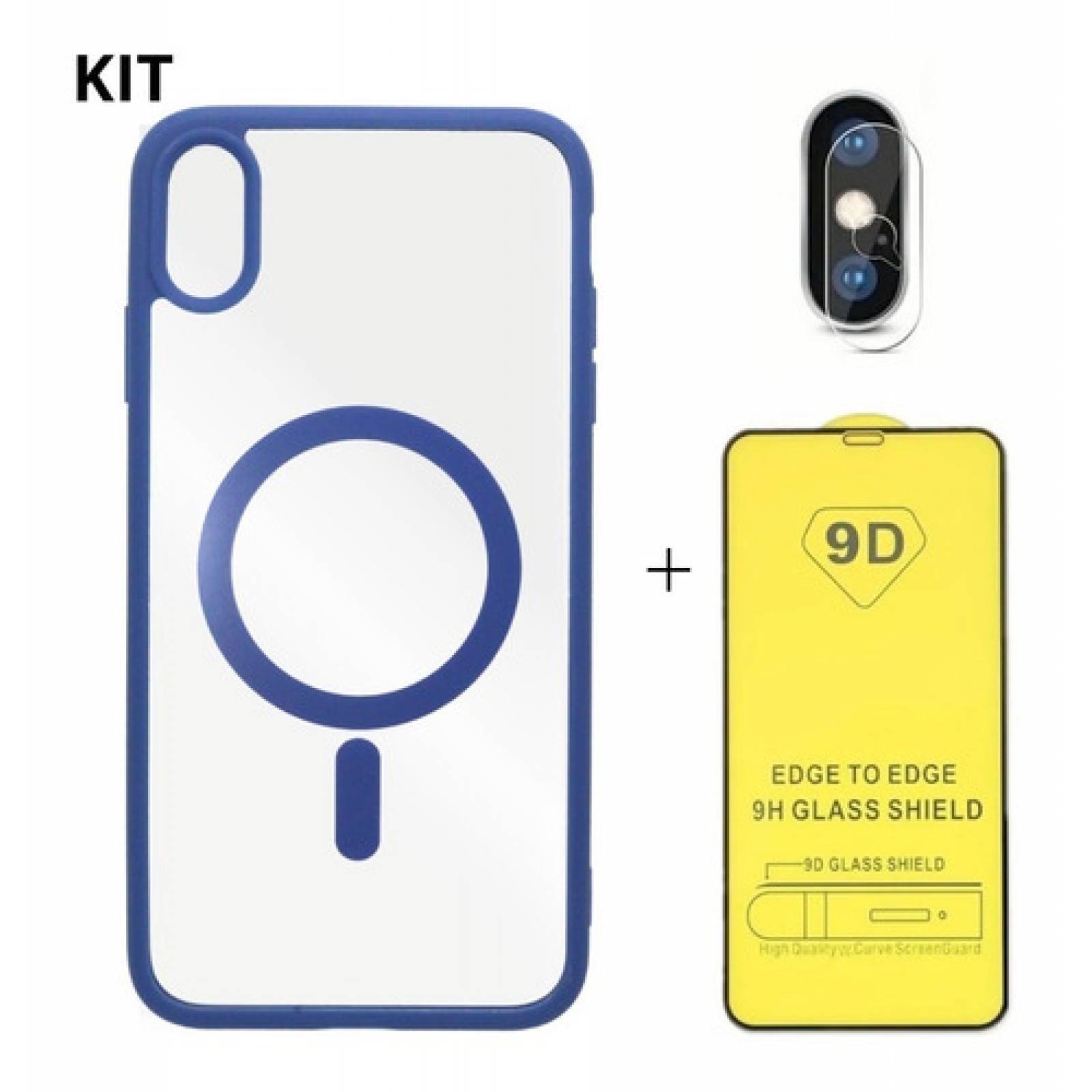 Kit Funda Color + Mica Pantalla Y Cámara Compatible Para iPhone Magsafe