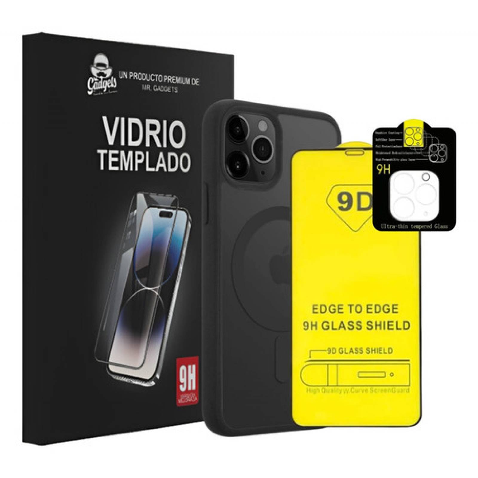 Kit Funda Color + Mica Pantalla Y Cámara Compatible Para iPhone Magsafe
