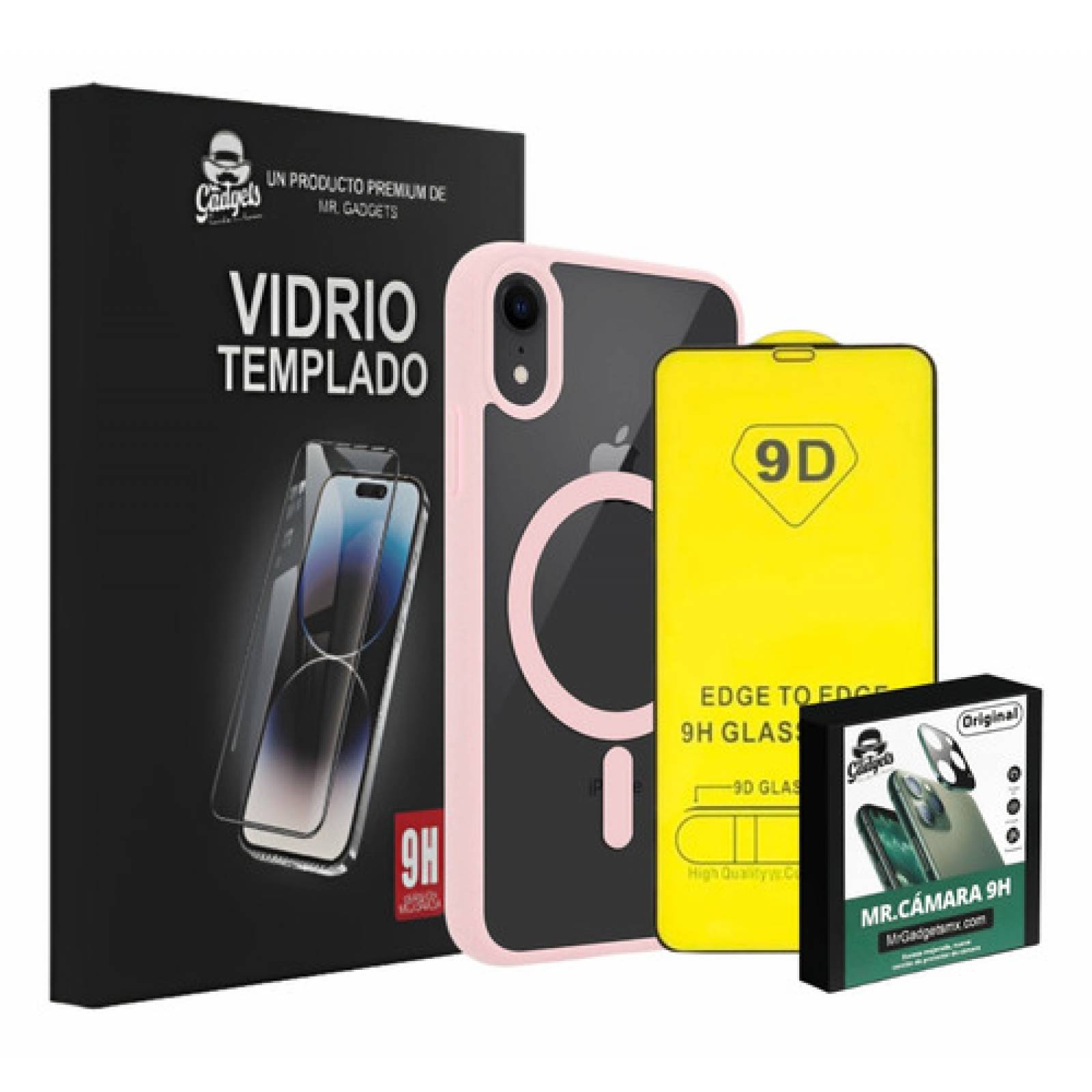 Kit Funda Color + Mica Pantalla Y Cámara Compatible Para iPhone Magsafe