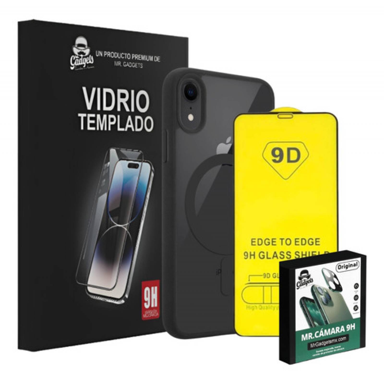 Kit Funda Color + Mica Pantalla Y Cámara Compatible Para iPhone Magsafe