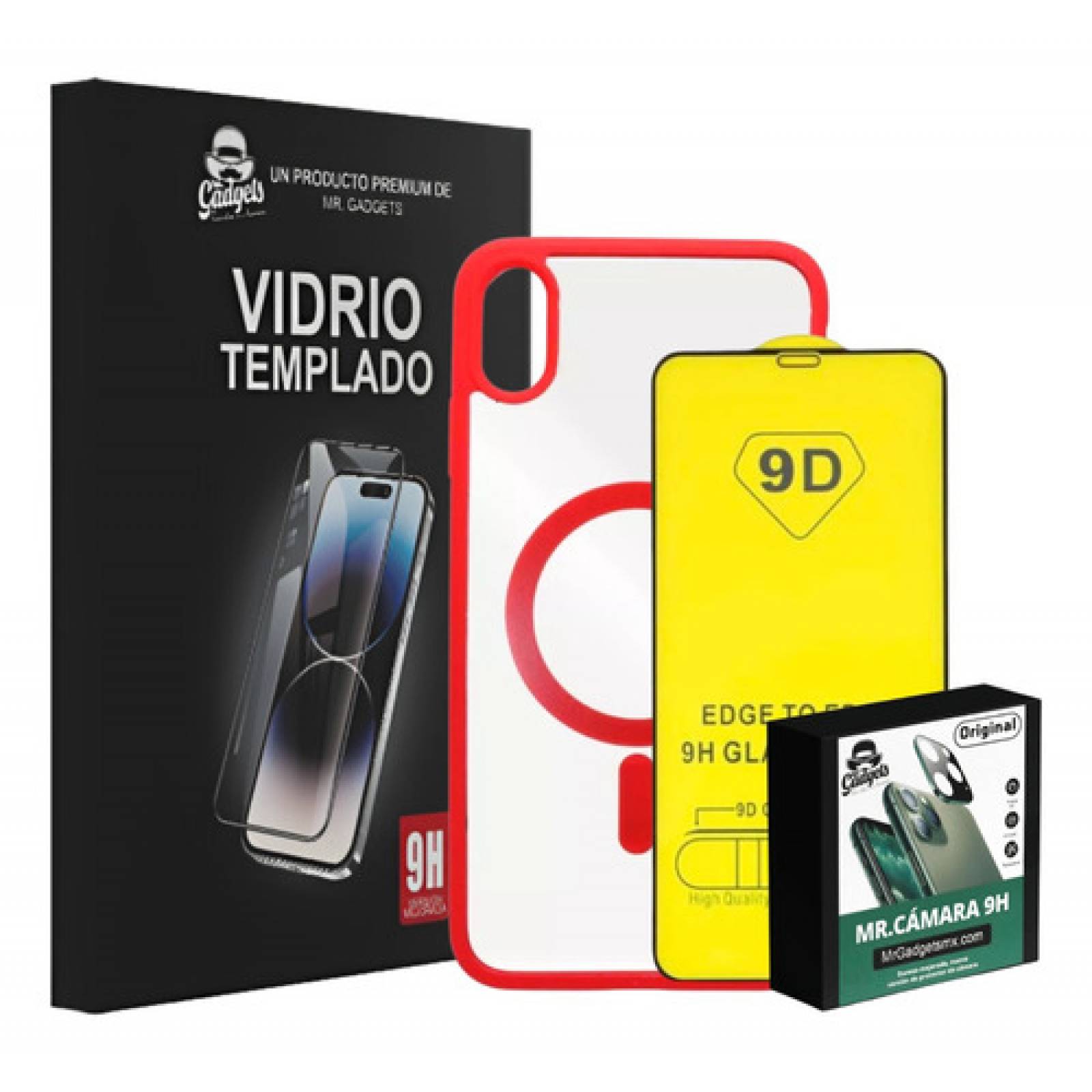 Kit Funda Color + Mica Pantalla Y Cámara Compatible Para iPhone Magsafe