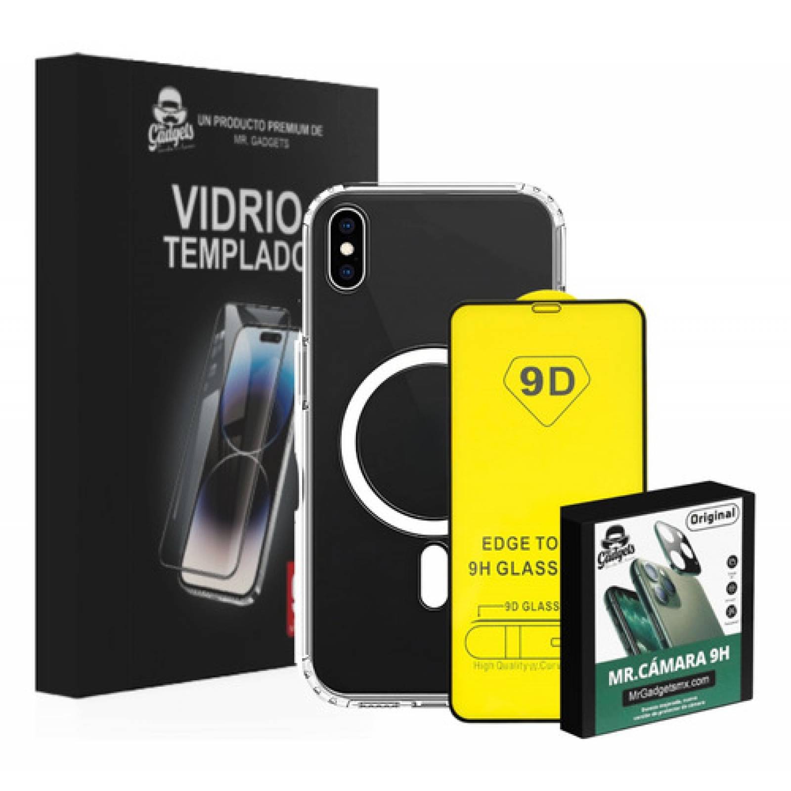 Kit Funda + Mica Pantalla + Mica Cámara Para iPhone Magsafe, Mica Vidrio Templado para Iphone+ Protector Transparente Magsafe Iphone