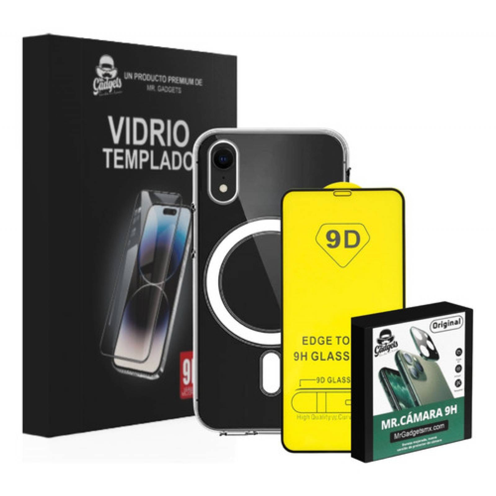 Kit Funda + Mica Pantalla + Mica Cámara Para iPhone Magsafe, Mica Vidrio Templado para Iphone+ Protector Transparente Magsafe Iphone