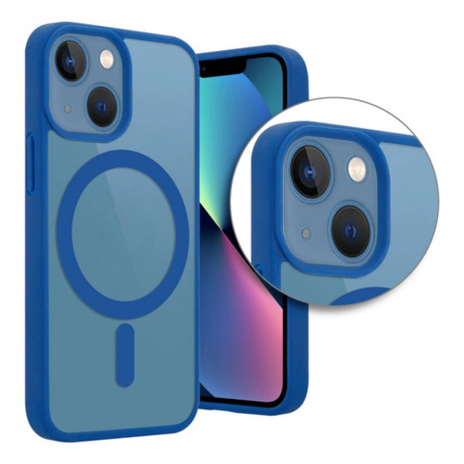 Funda Case Transparente Clear De Colores compatible Para iPhone Magsafe