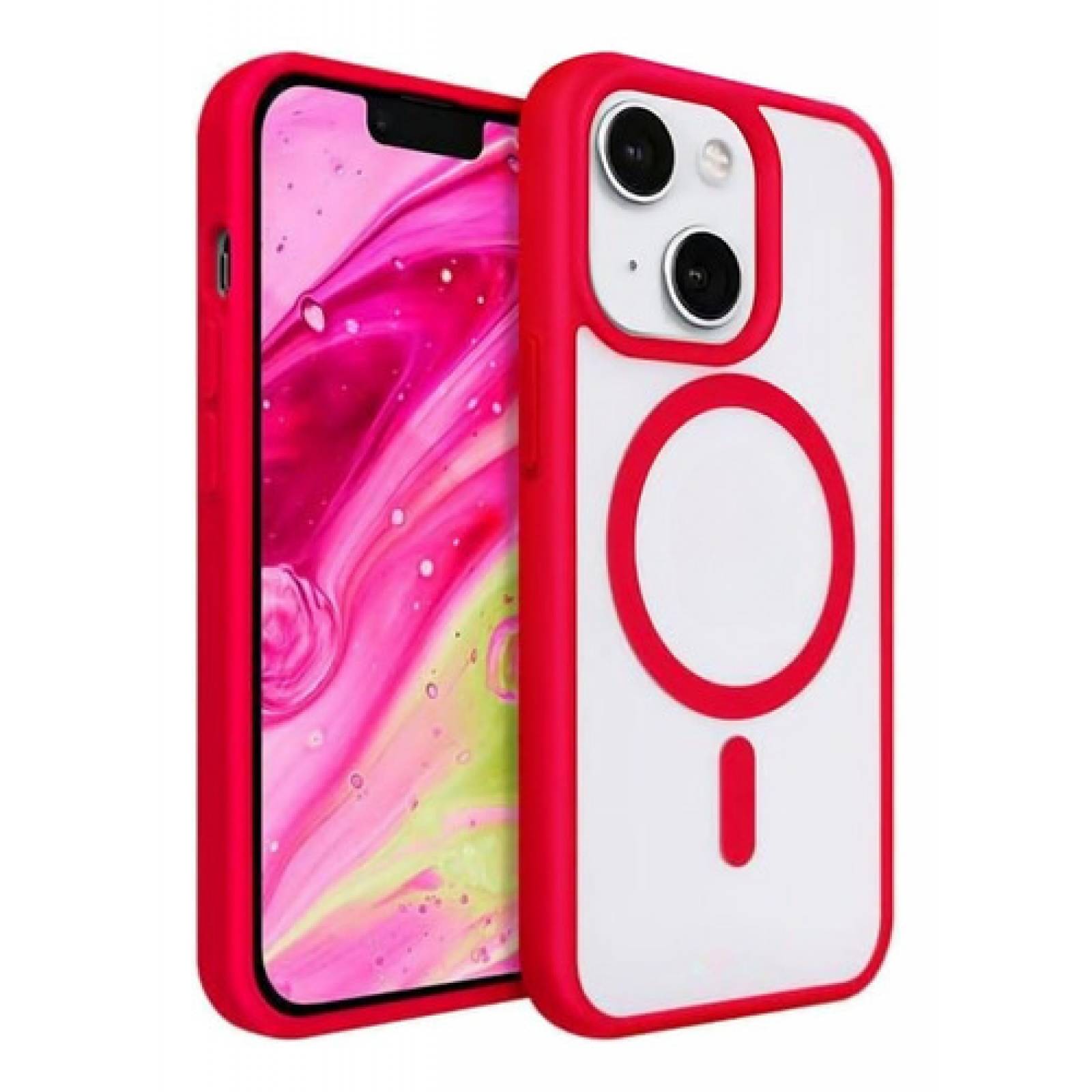 Funda Case Transparente Clear De Colores compatible Para iPhone Magsafe