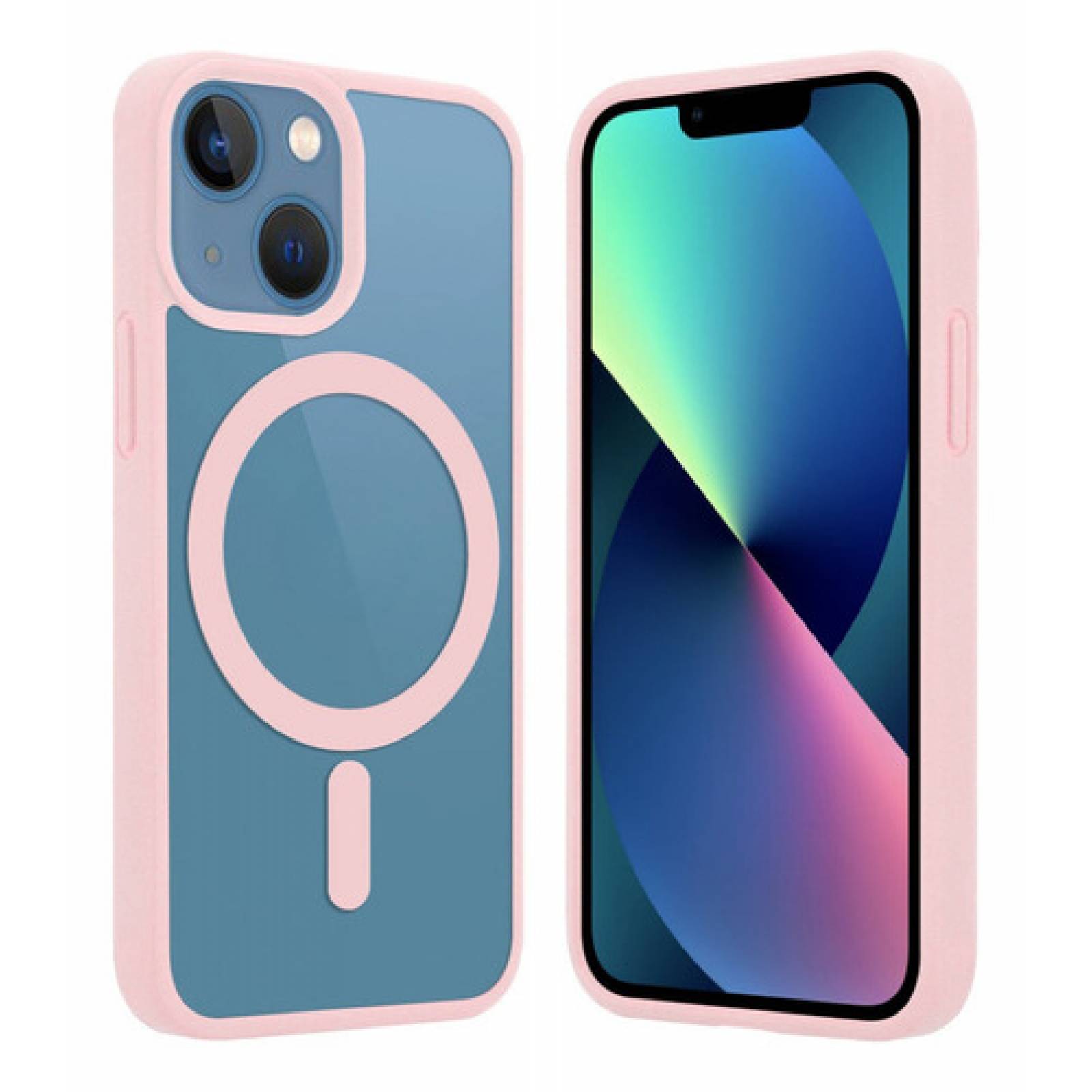 Funda Case Transparente Clear De Colores compatible Para iPhone Magsafe