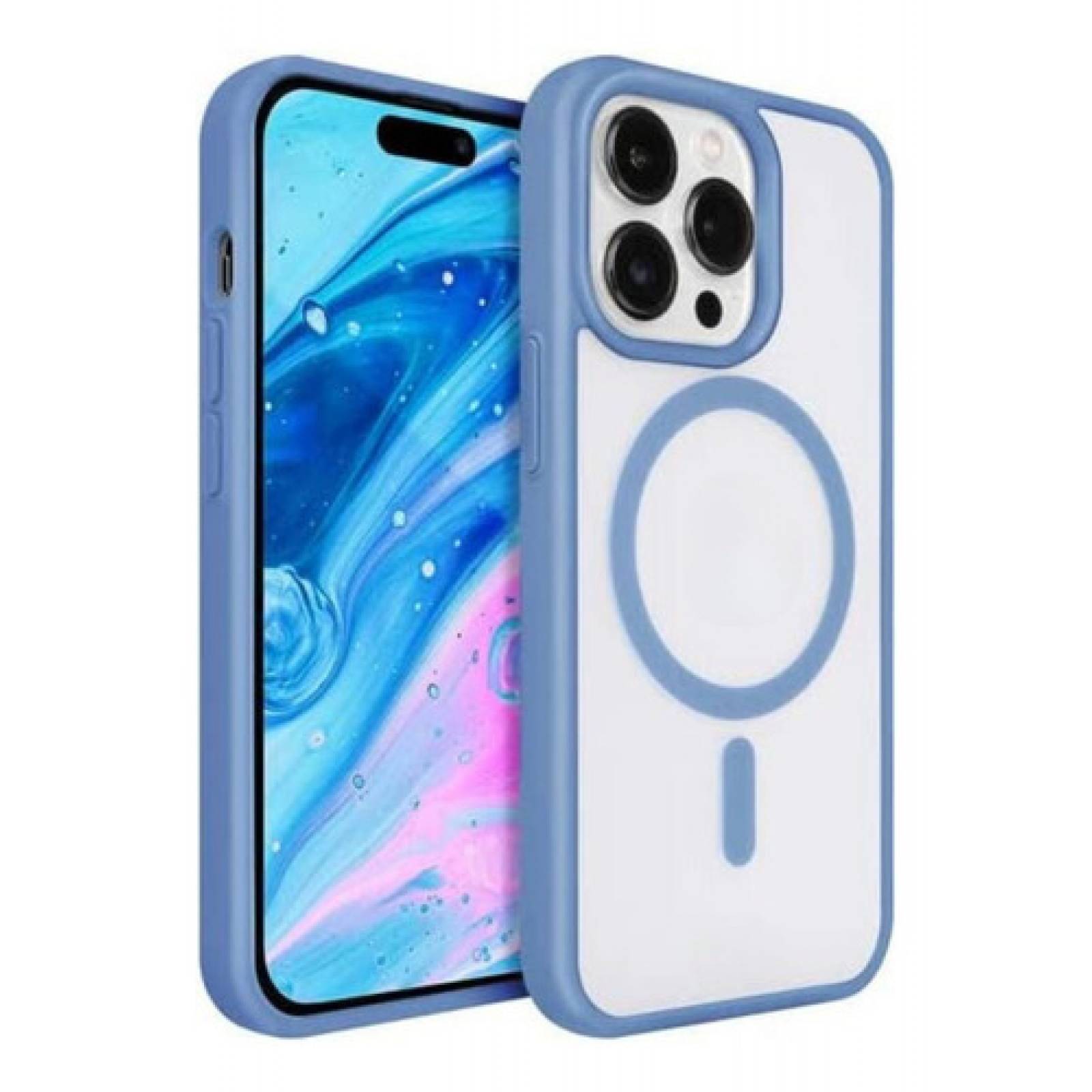 Funda Case Transparente Clear De Colores compatible Para iPhone Magsafe