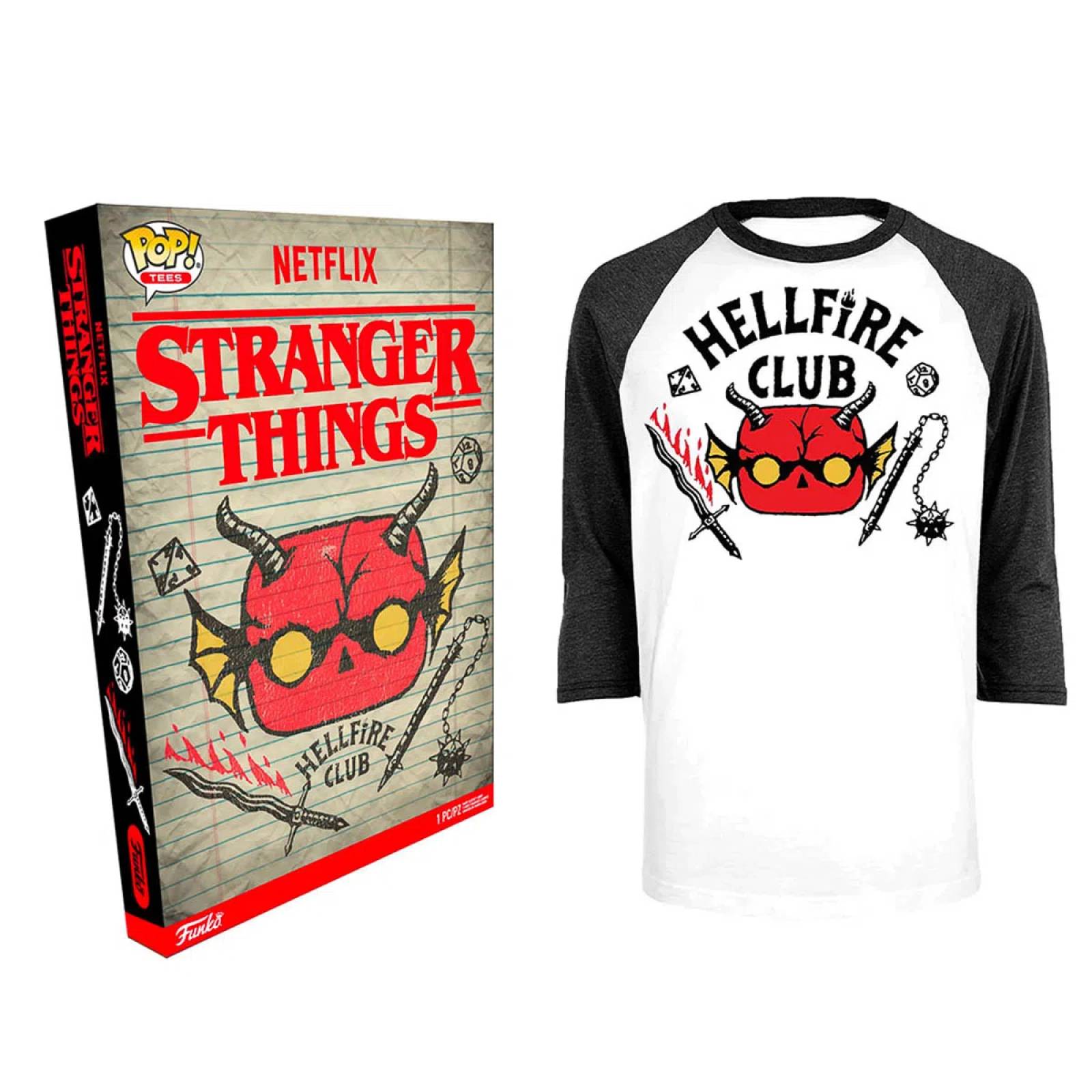 FUNKO   STRANGER THINGS   HELLFIRE CLUB PLAYERA POP TEES TALLA XL/EG