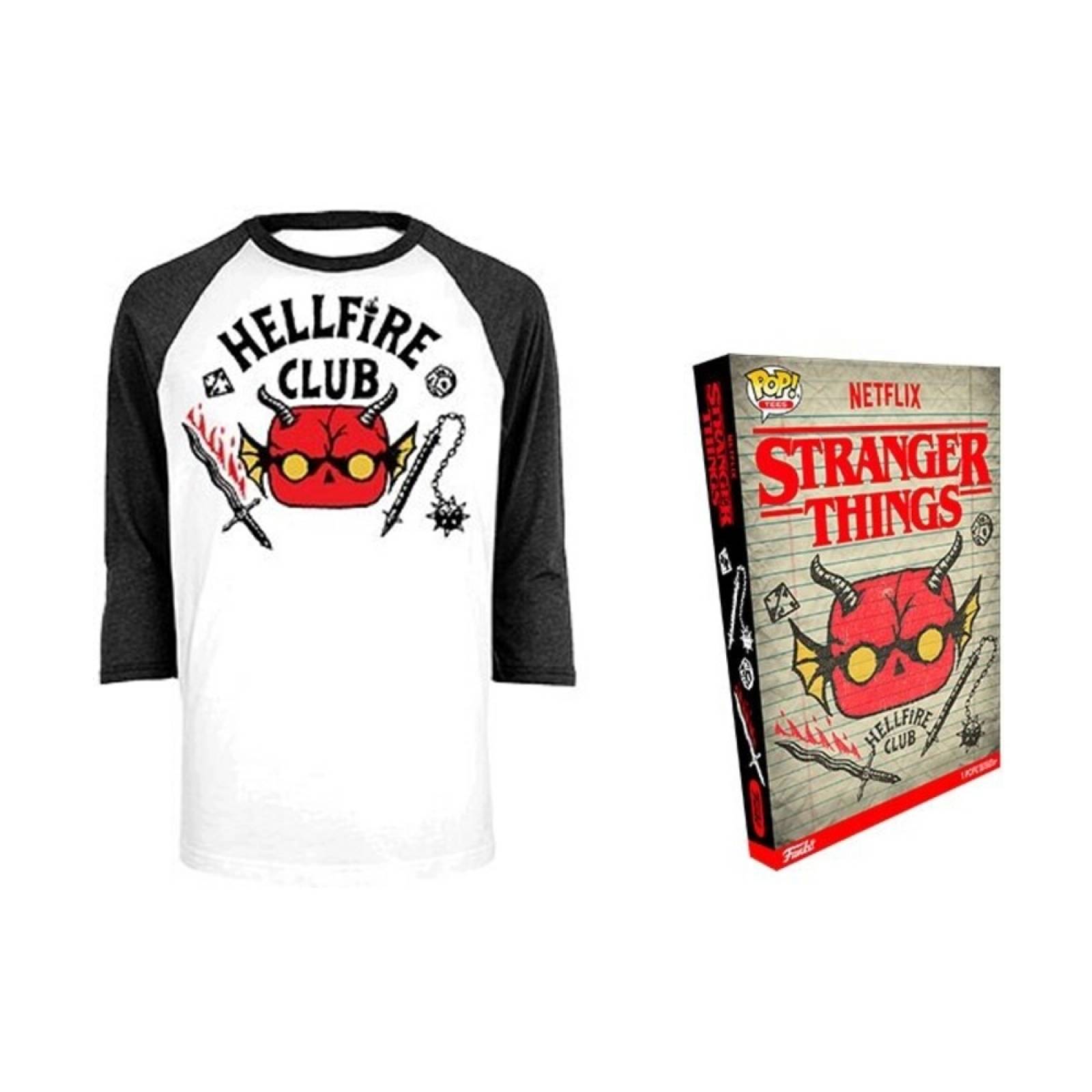 HELLFIRE CLUB PLAYERA STRANGER THINGS POP TEES TALLA L/G