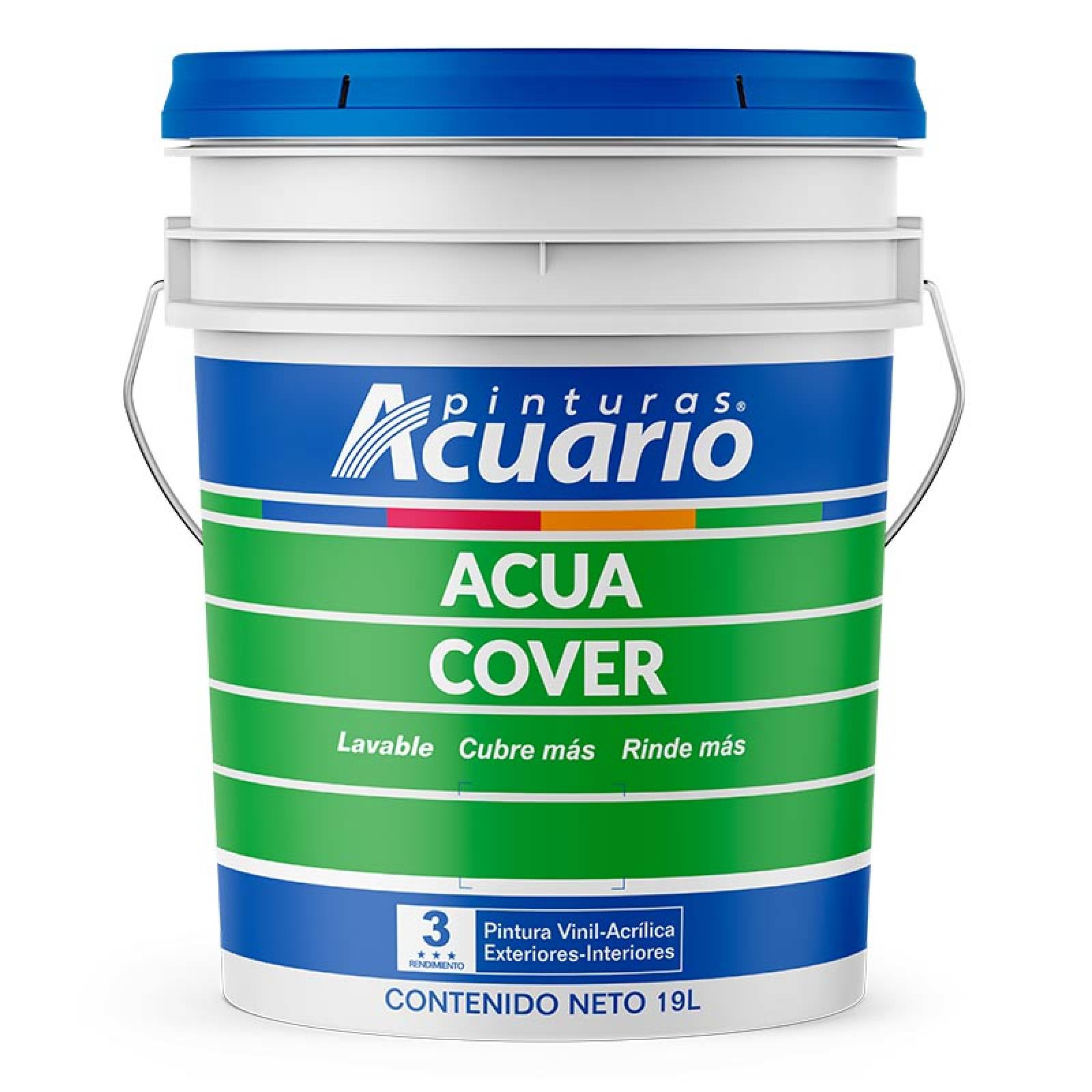 Pintura Vinílica Lavable Acuario Acua Cover 3 Años 19 Litros Blanco