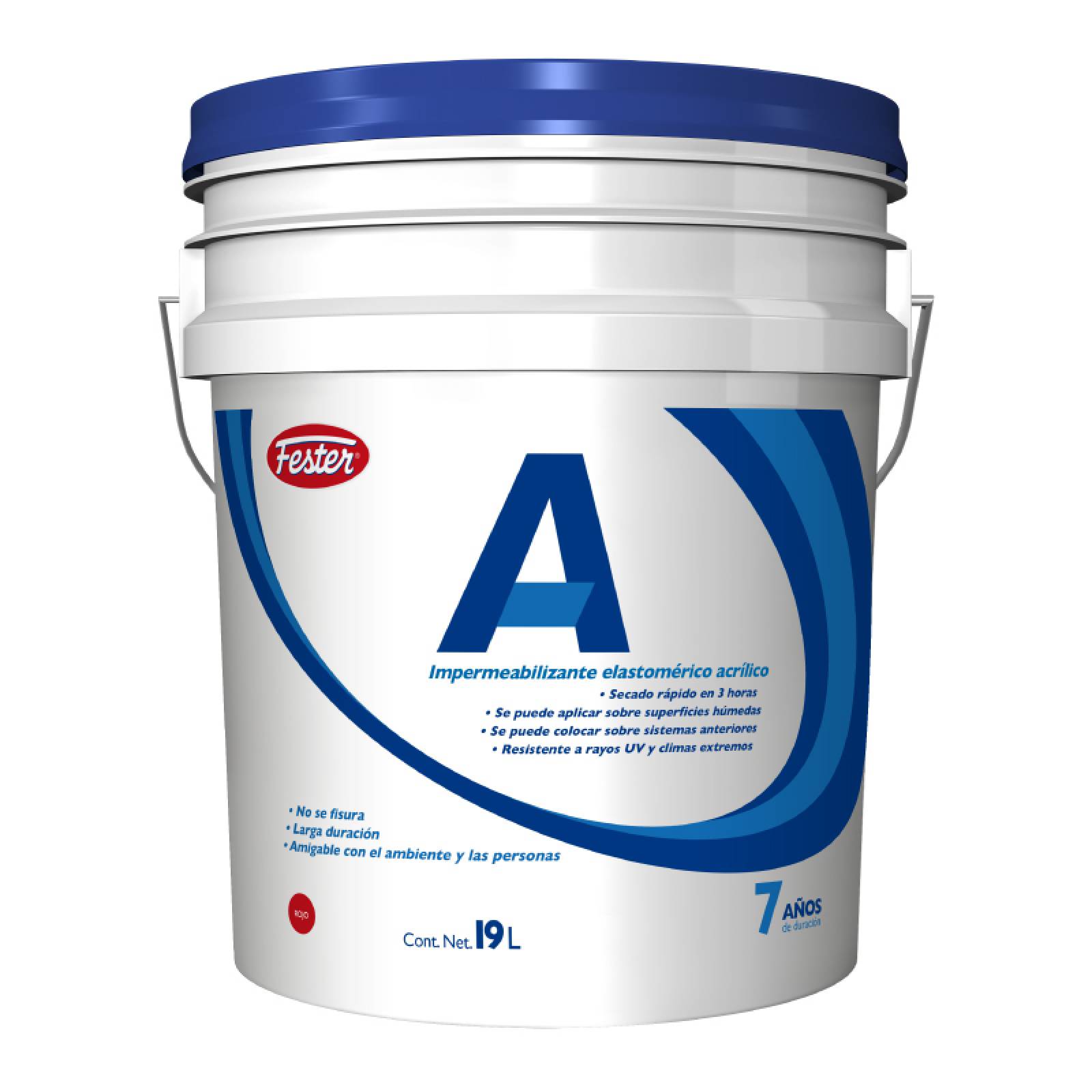 Impermeabilizante Acrílico Elastomérico Secado Rápido Fester A 7 Años 19 Litros Blanco