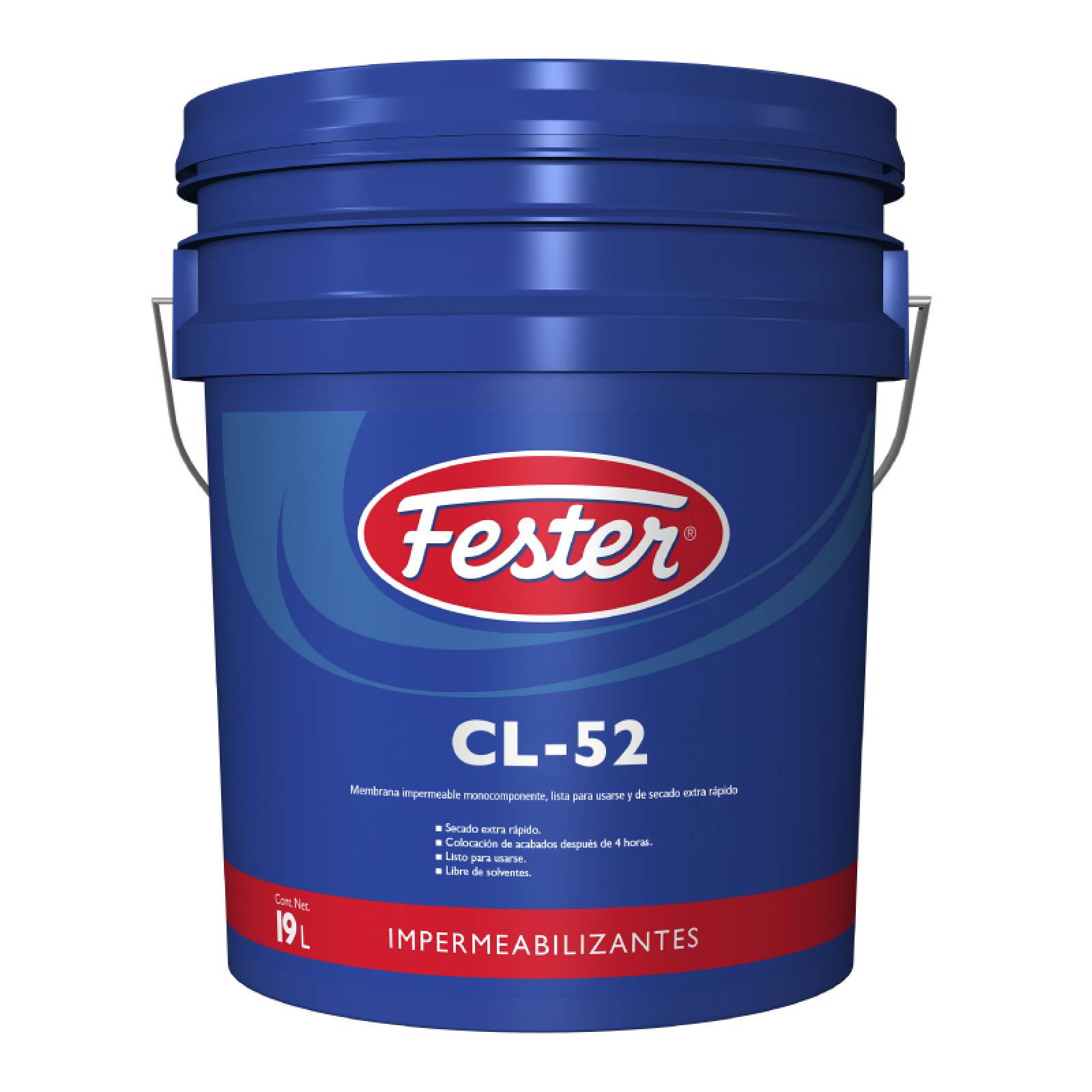 Membrana Impermeable Monocomponente Secado Extra Rápido Fester Cl-52 19 Litros Azul