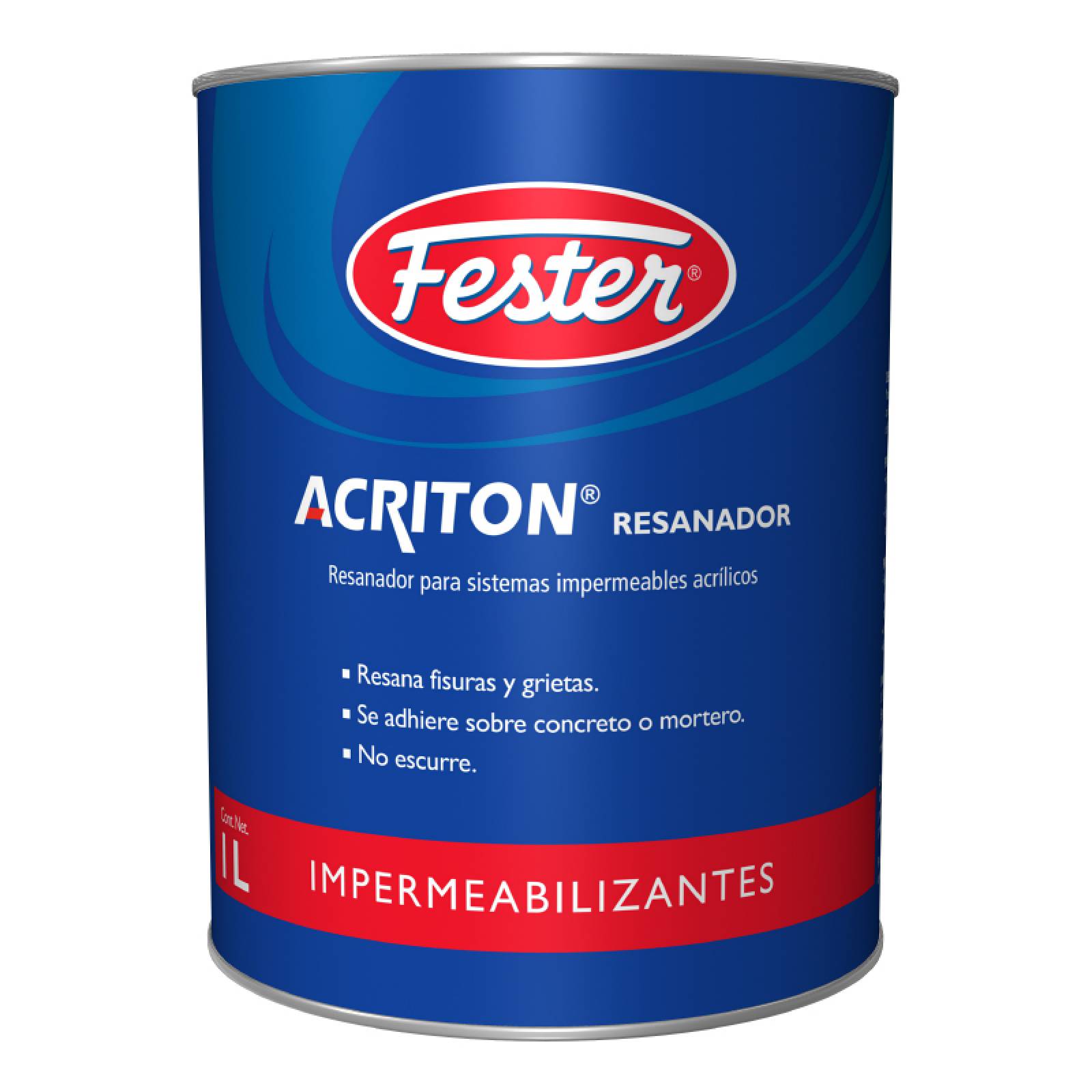 Resanador Para Fisuras Y Grietas Acrílicos Fester Acriton Resanador 1 Litro Blanco