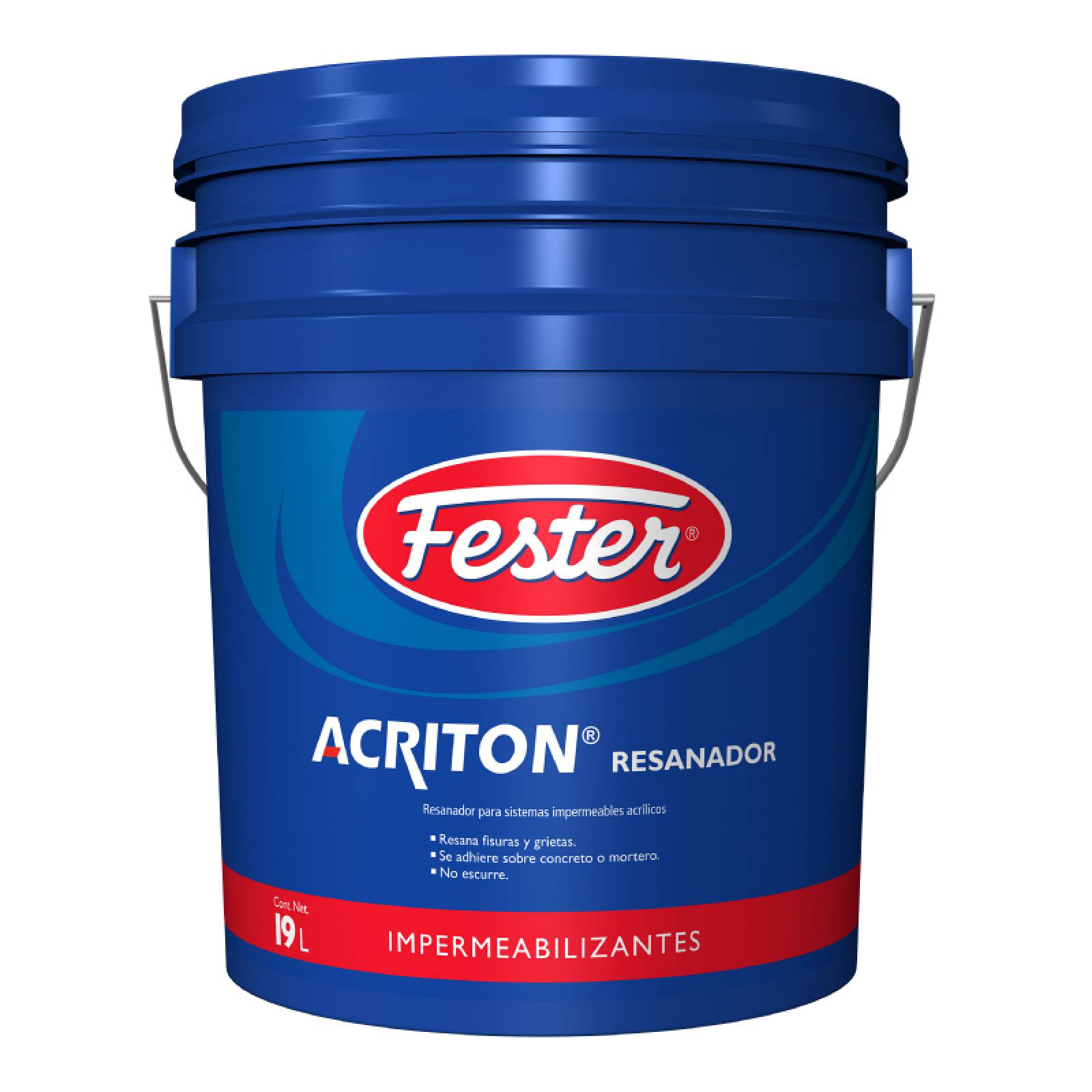 Resanador Para Fisuras Y Grietas Acrílicos Fester Acriton Resanador 19 Litros Blanco