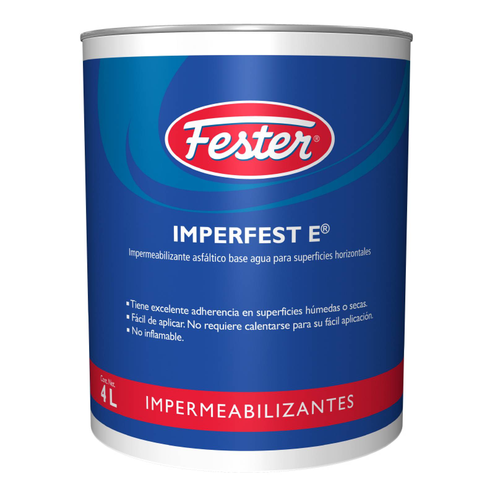 Impermeabilizante Asfáltico Base Agua Superficies Horizontales Fester Imperfest E 4 Litros Negro