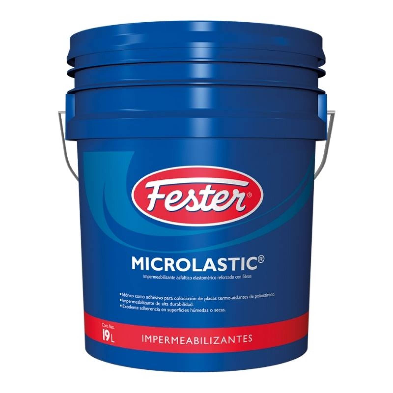 Impermeabilizante Asfáltico Elastomérico Reforzado Fibras Fester Microlastic 19 Litros Negro