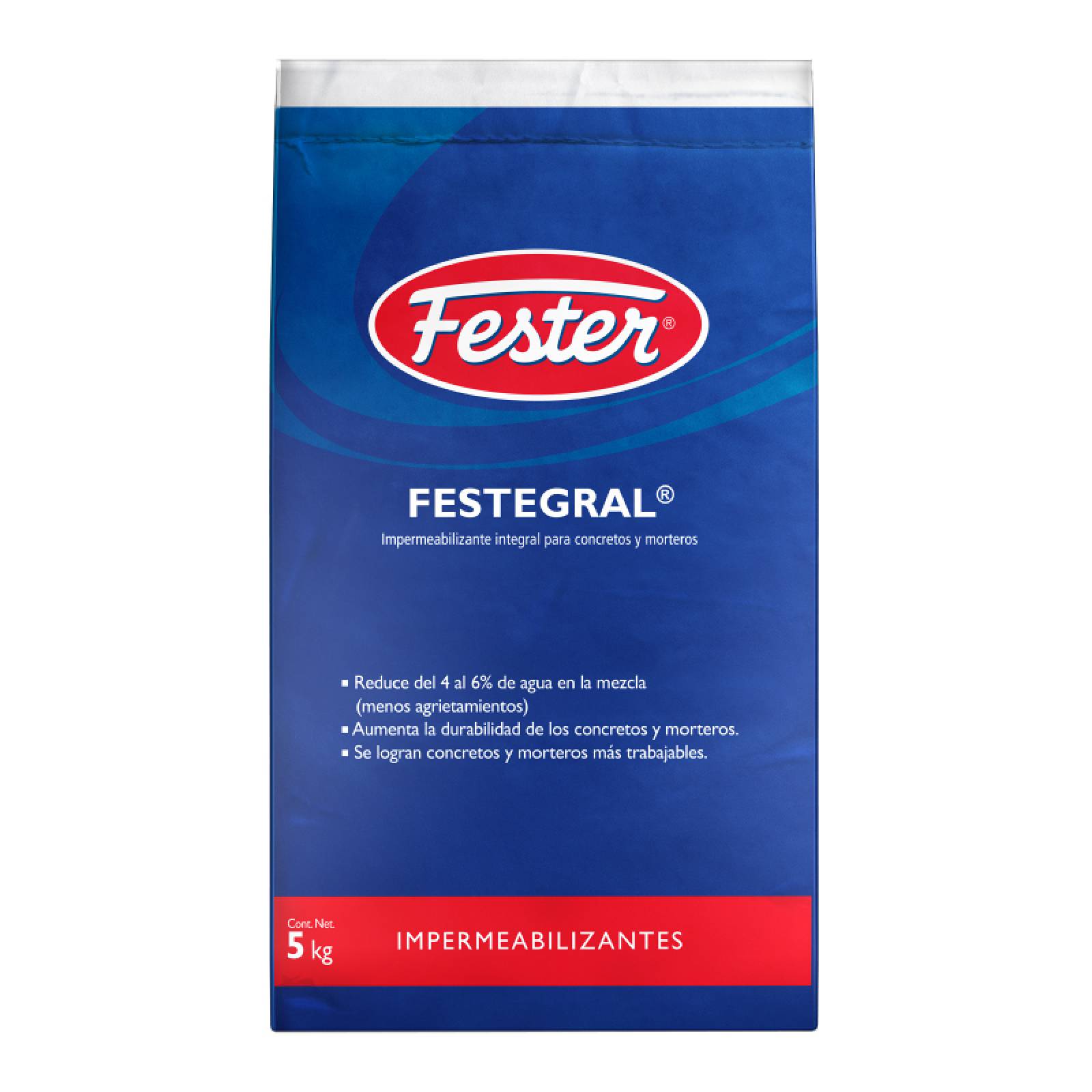 Impermeabilizante Integral Concreto Y Morteros Festegral 5 Kilogramos Gris